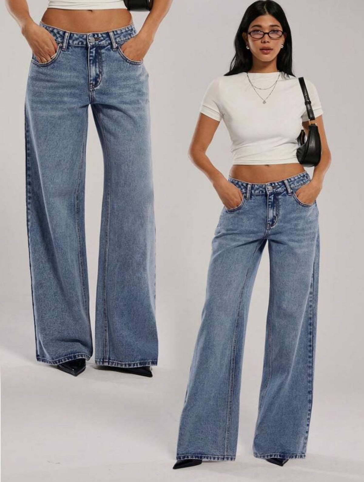 Jeans Wide Leg Low Rise