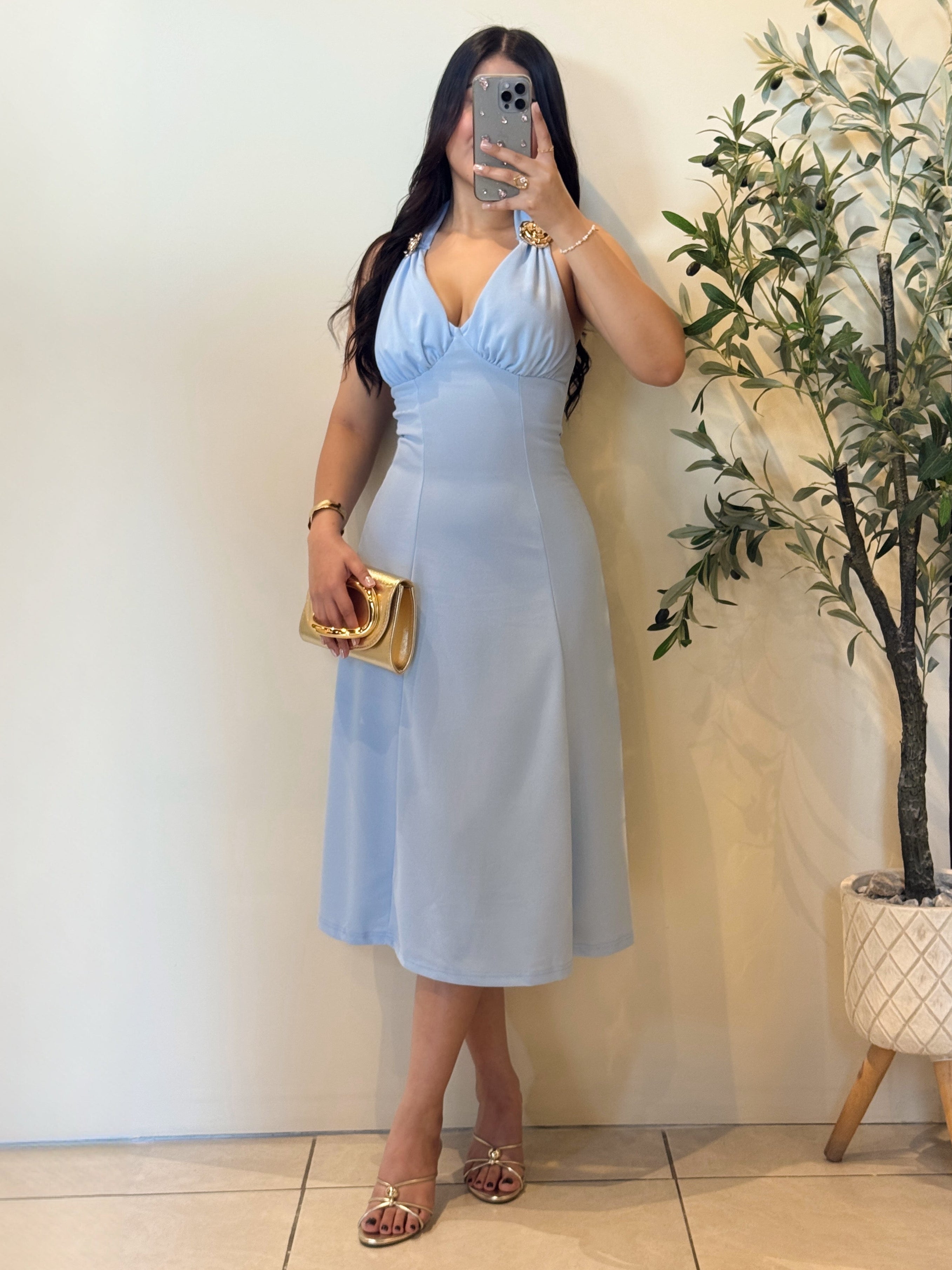 Baby Blue midi Dress