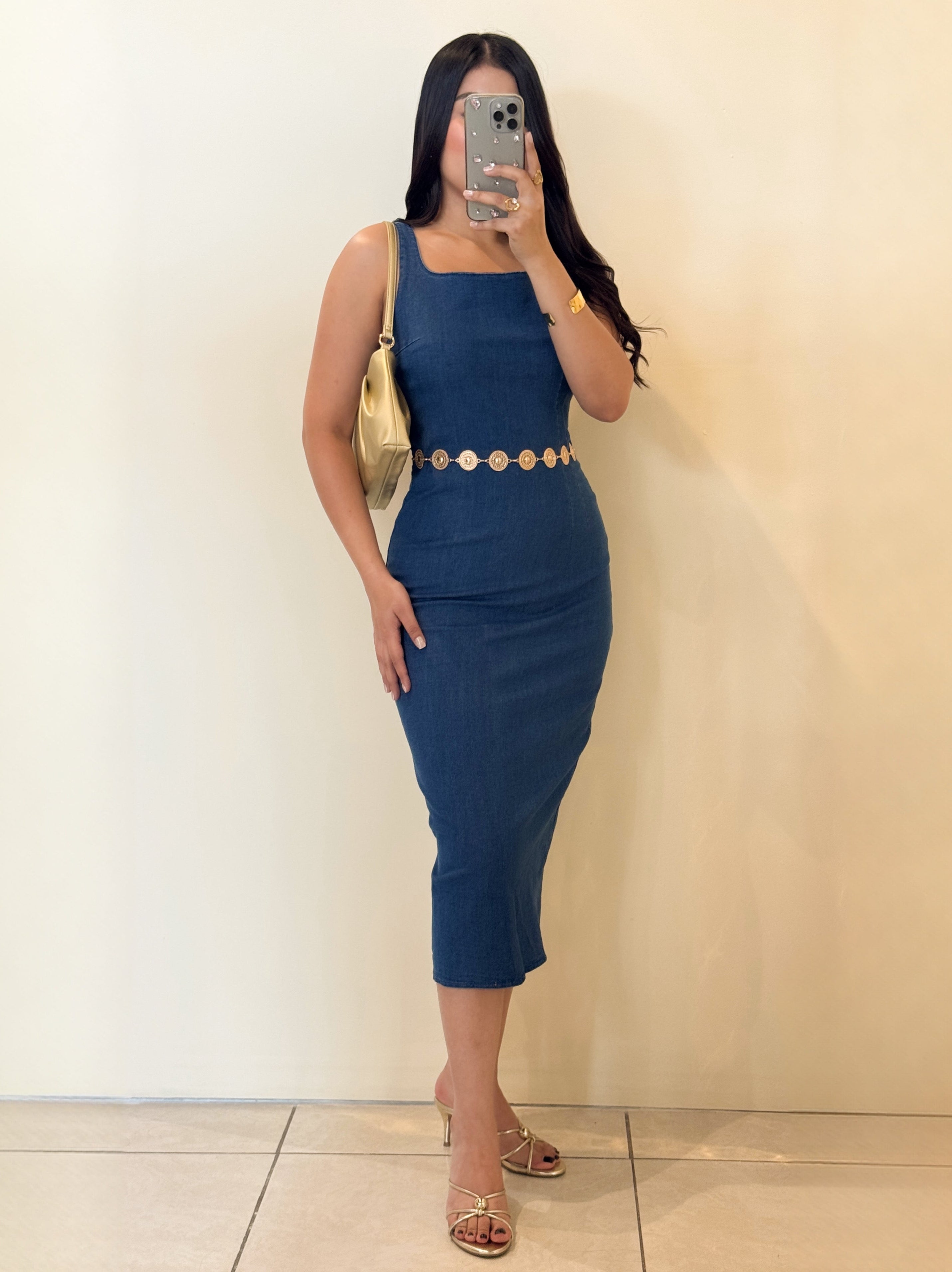 Vestido midi mezclilla