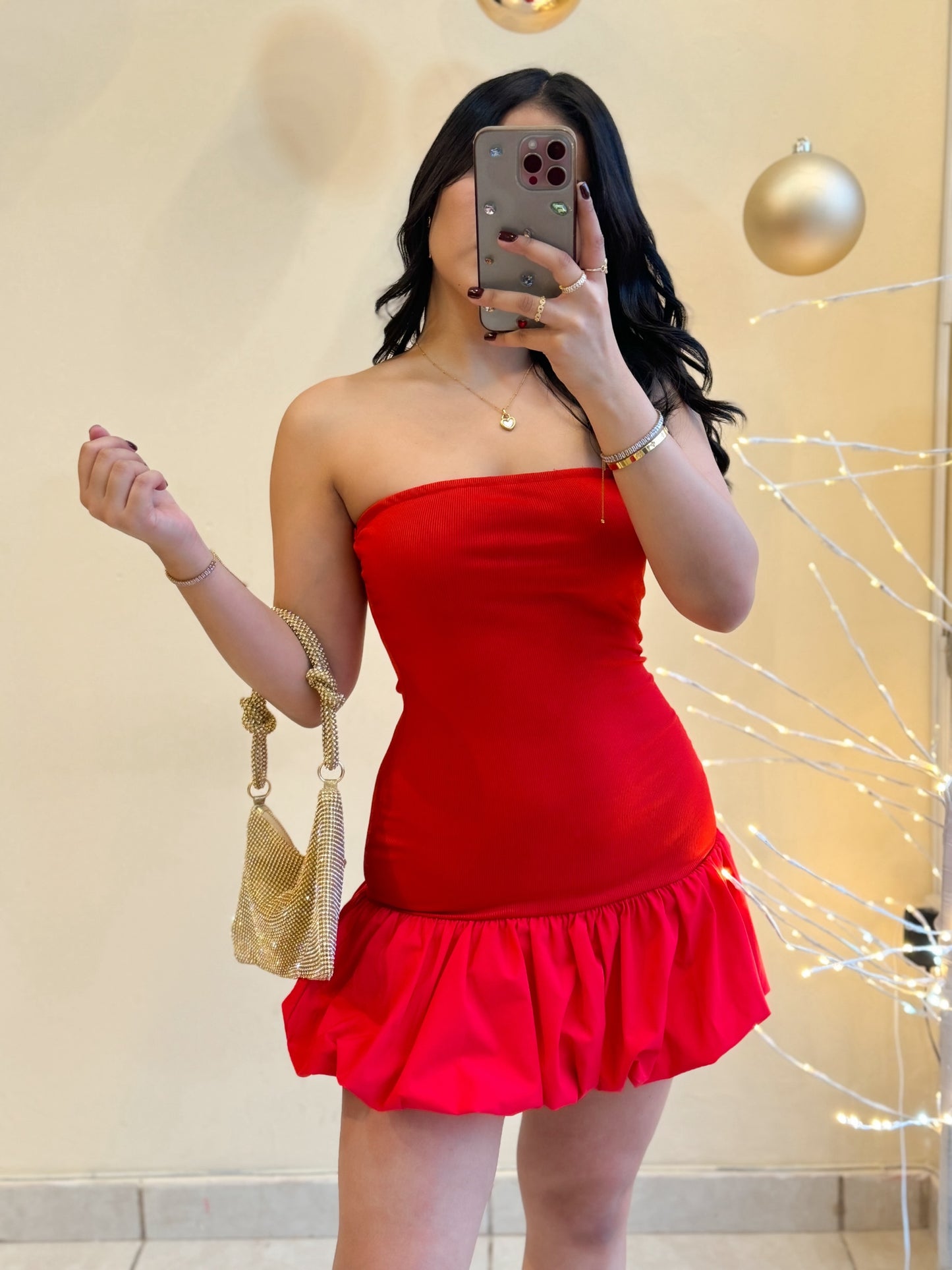 Balloon dress rojo