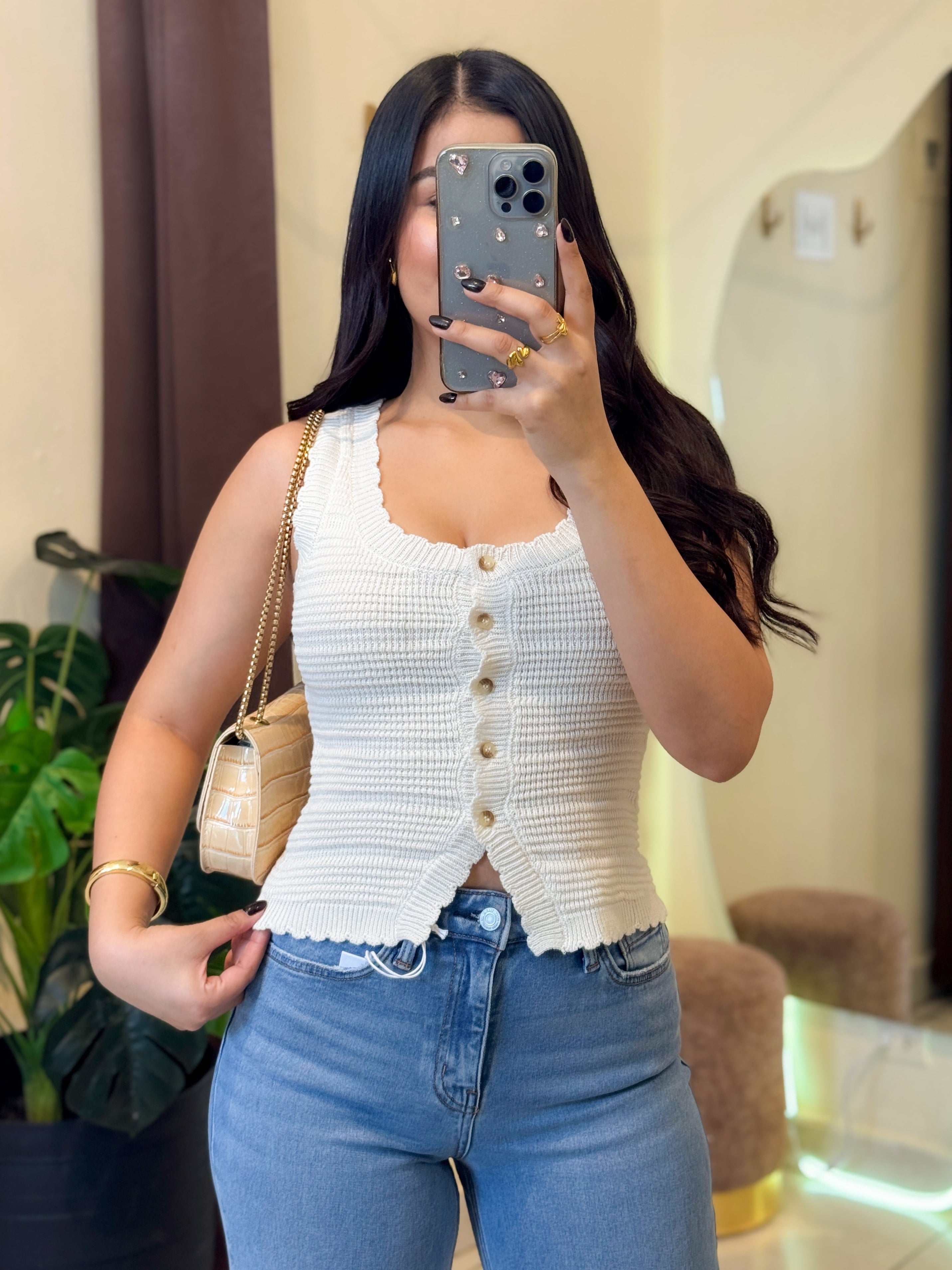 Crochet knit vest