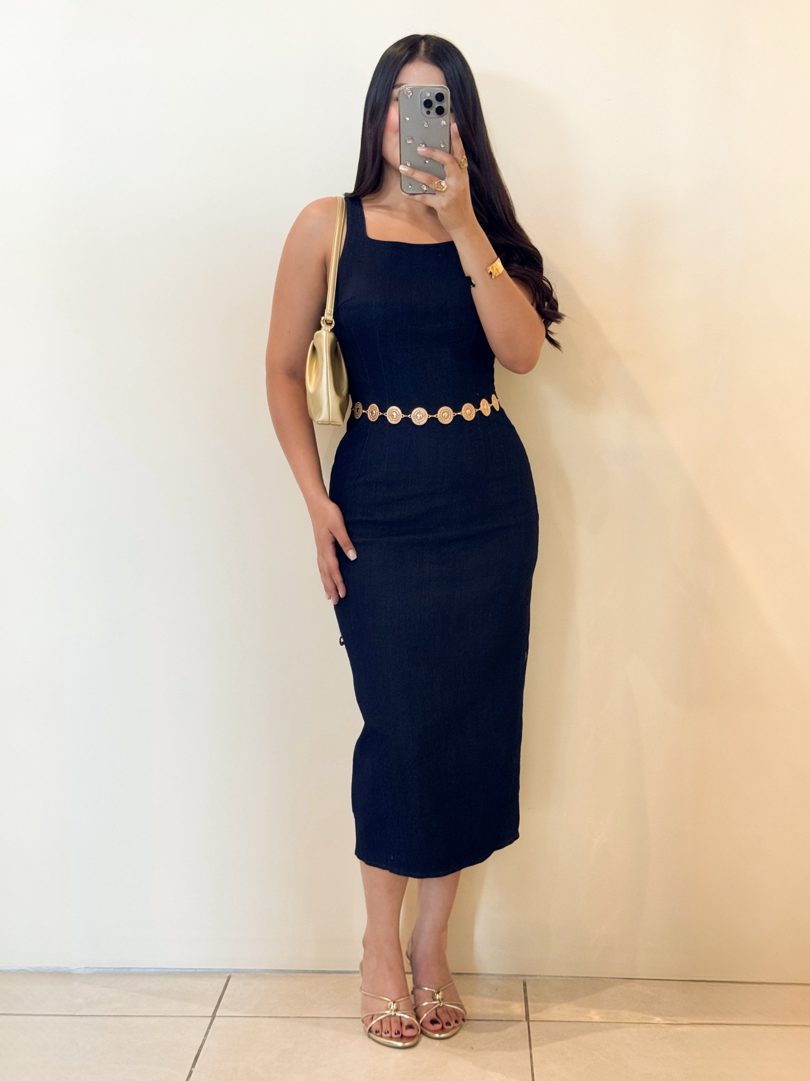 Vestido midi mezclilla