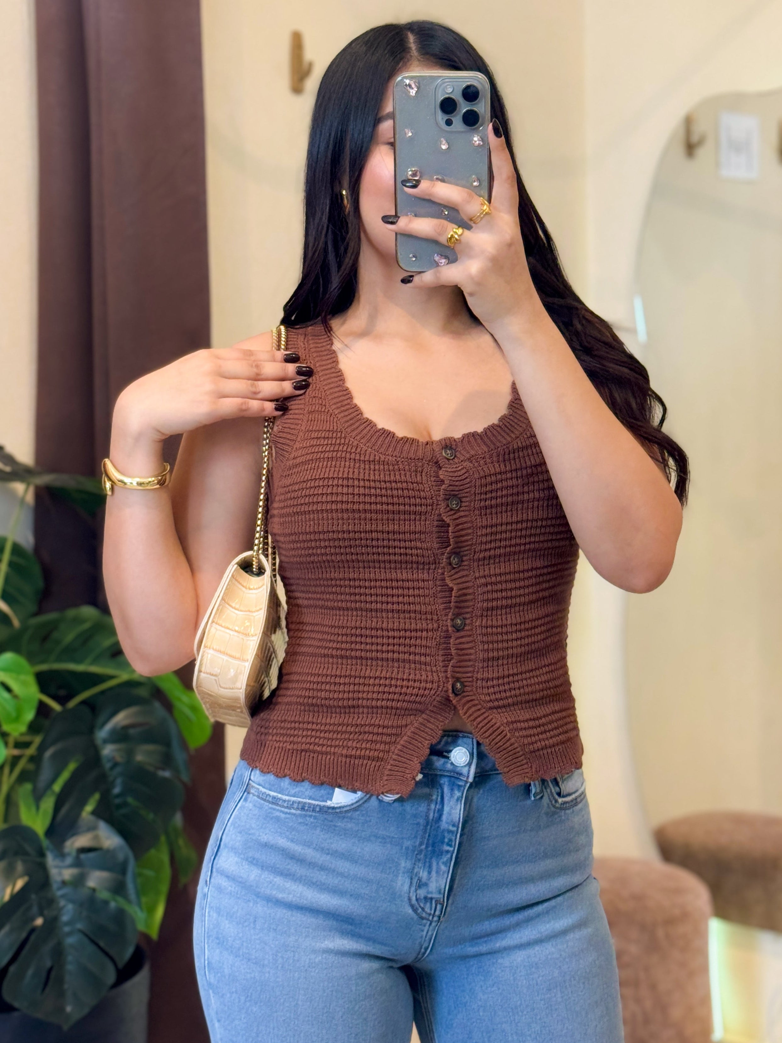 Crochet knit vest
