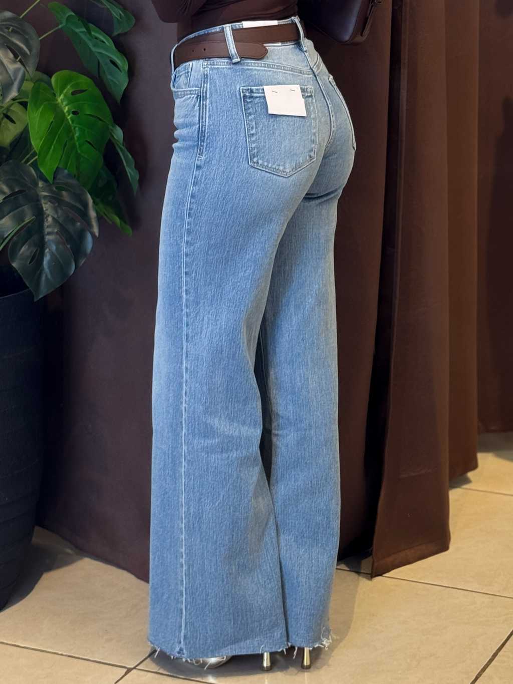High rise wide jeans