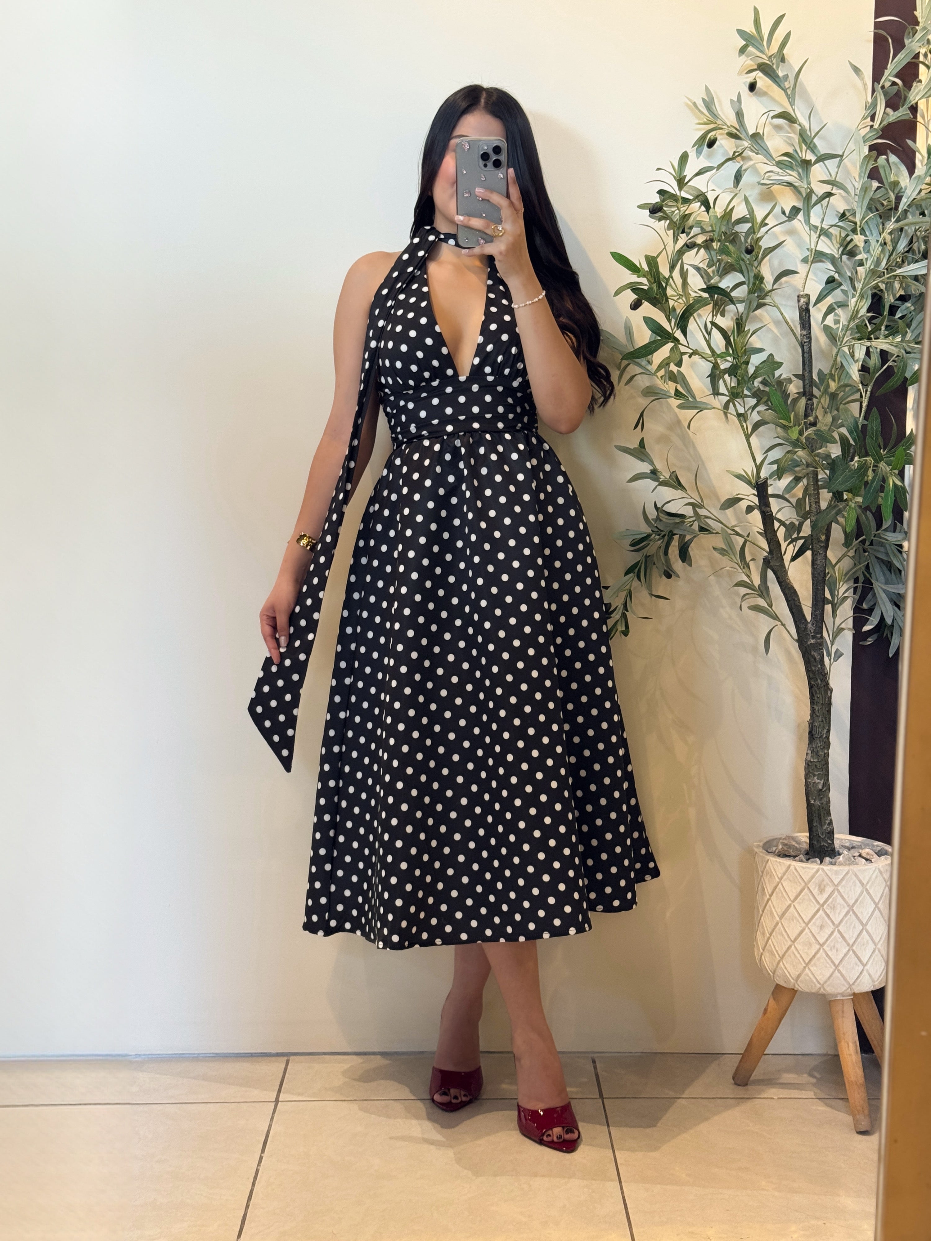 Polka dot midi Dress