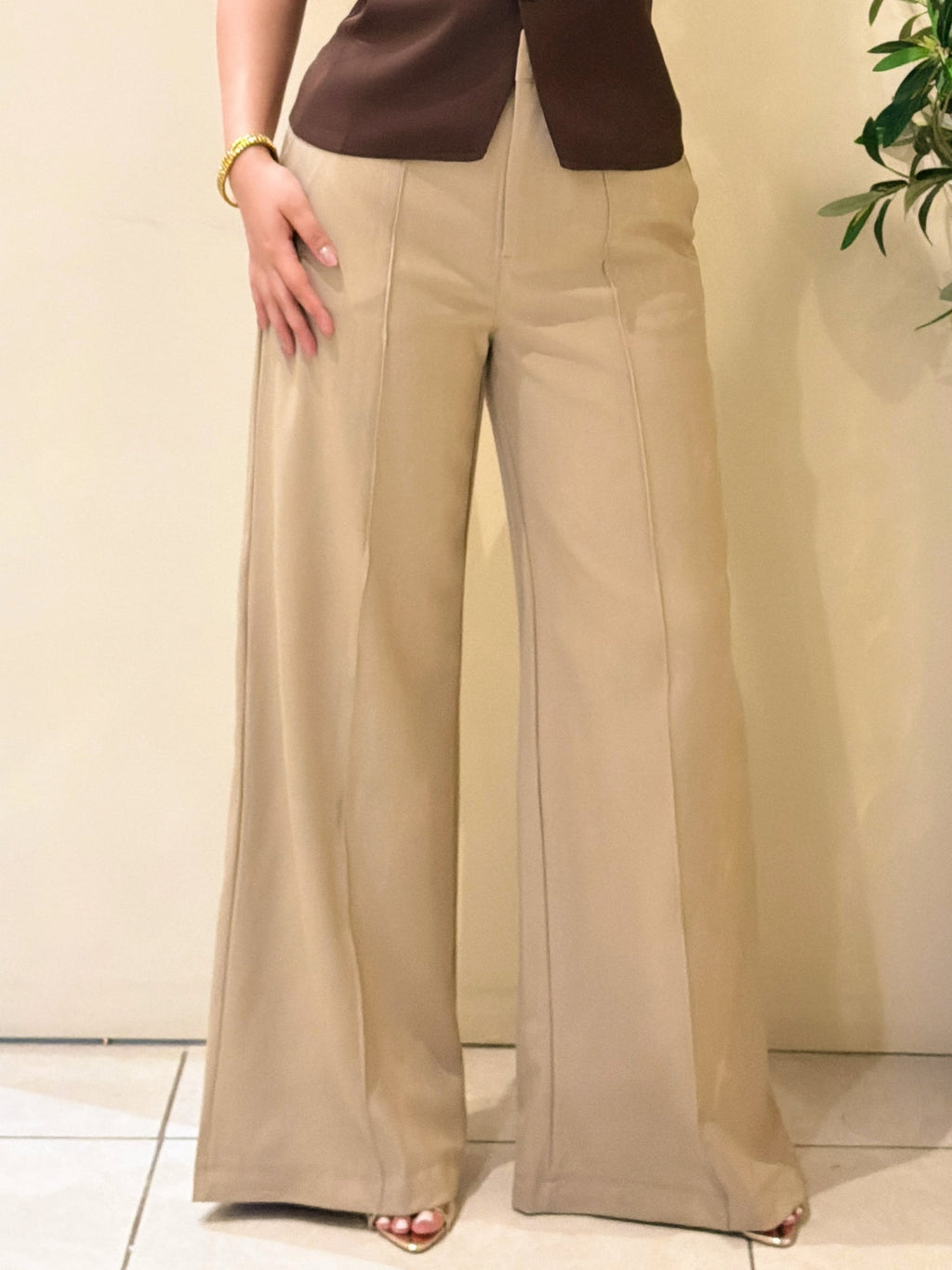 Pantalón de tel Wide Leg