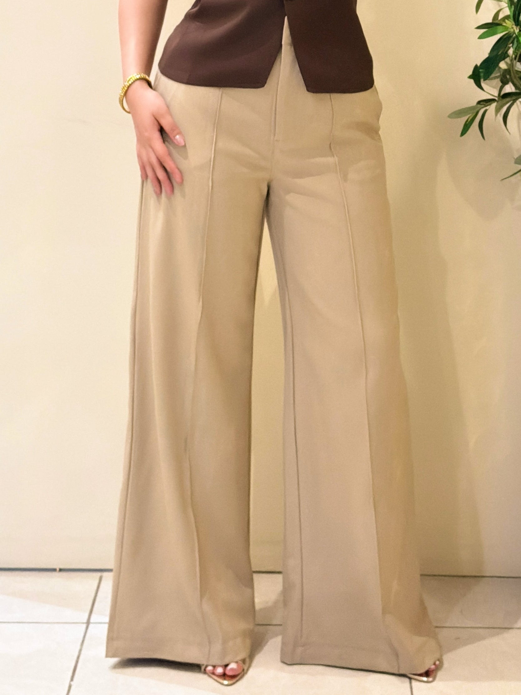 Pantalón de tel Wide Leg