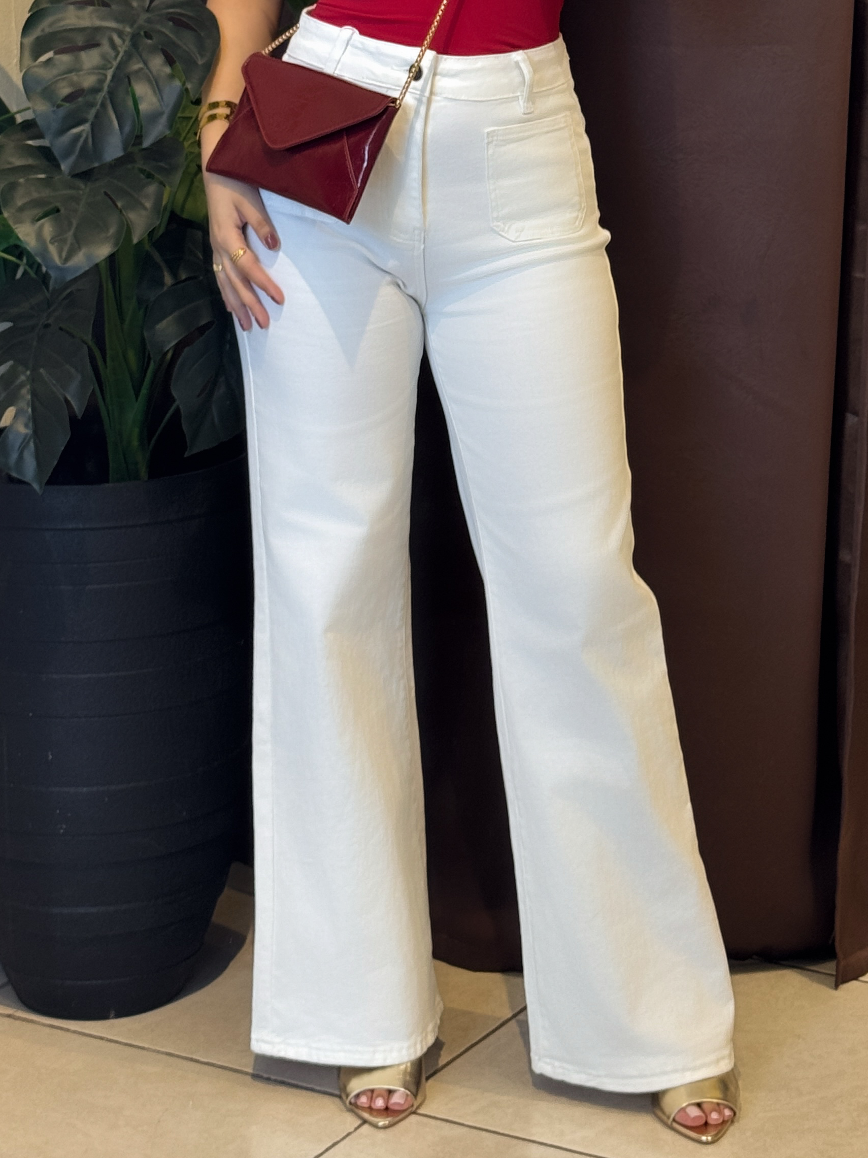 Wide Leg bolsas frontales