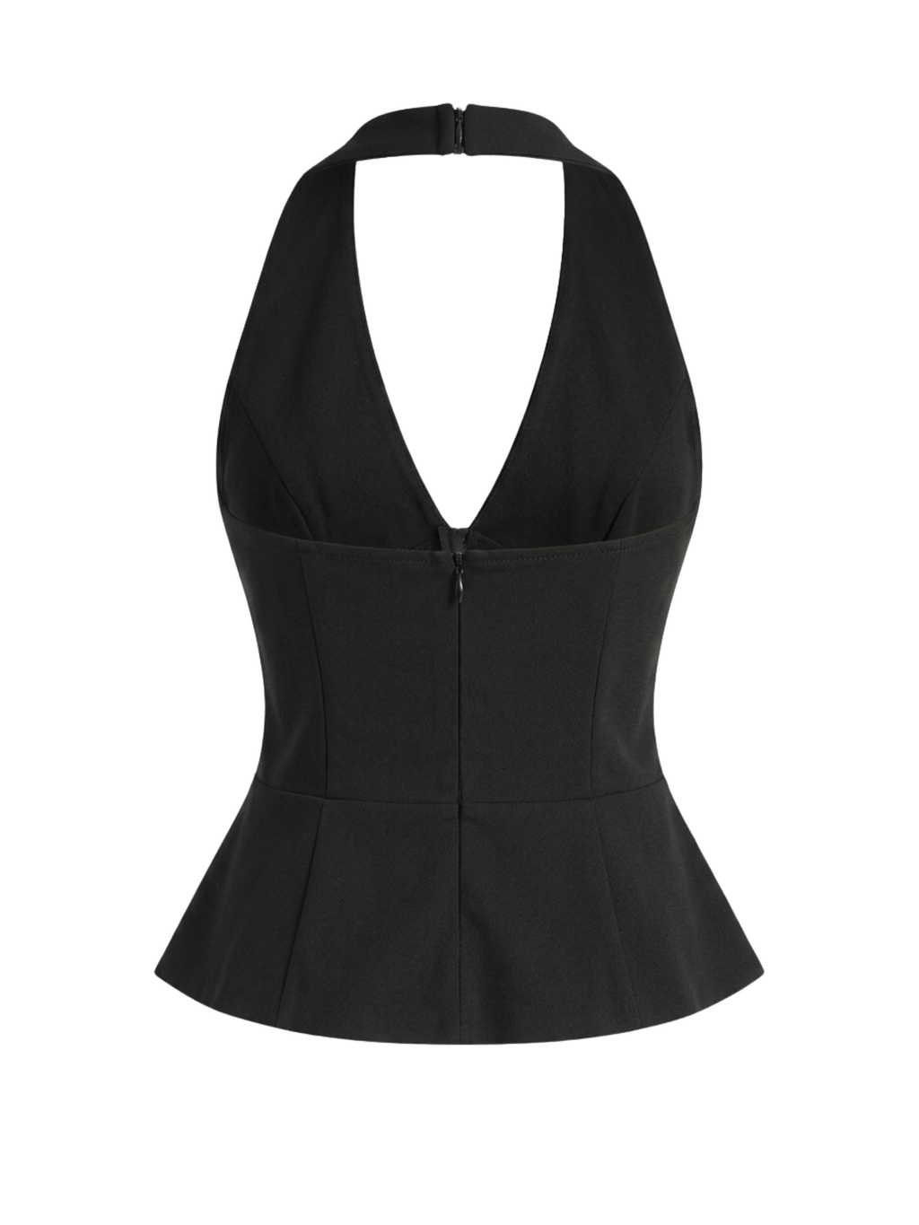 Top cuello V negro
