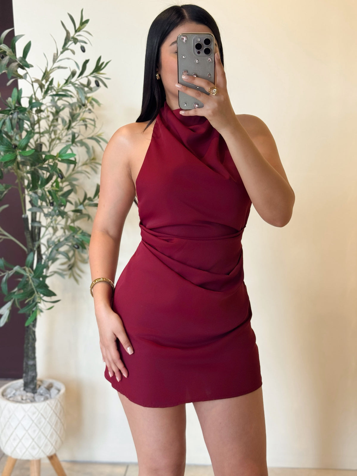 Vestido satín mini