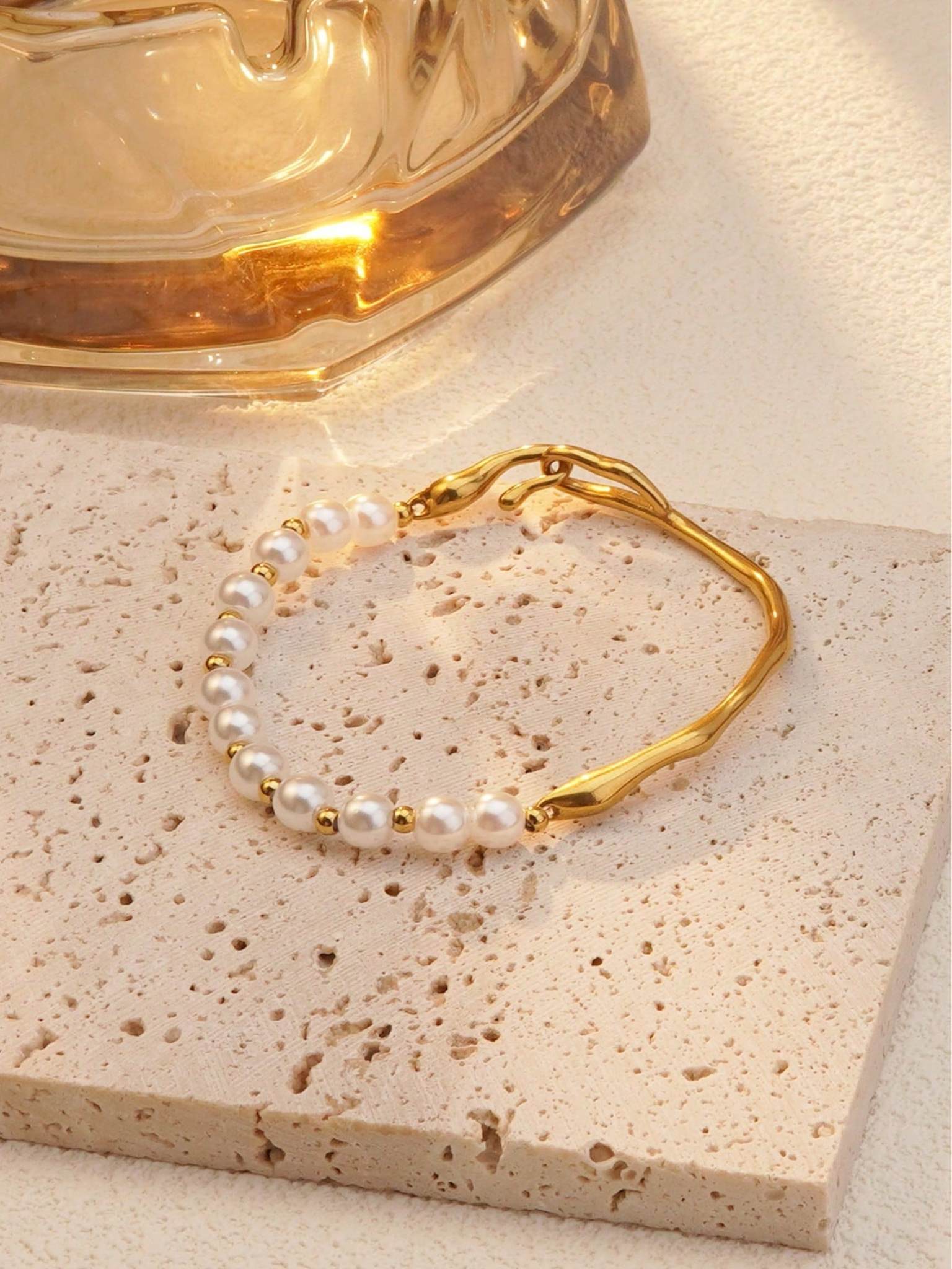 Pulsera perlas de rio