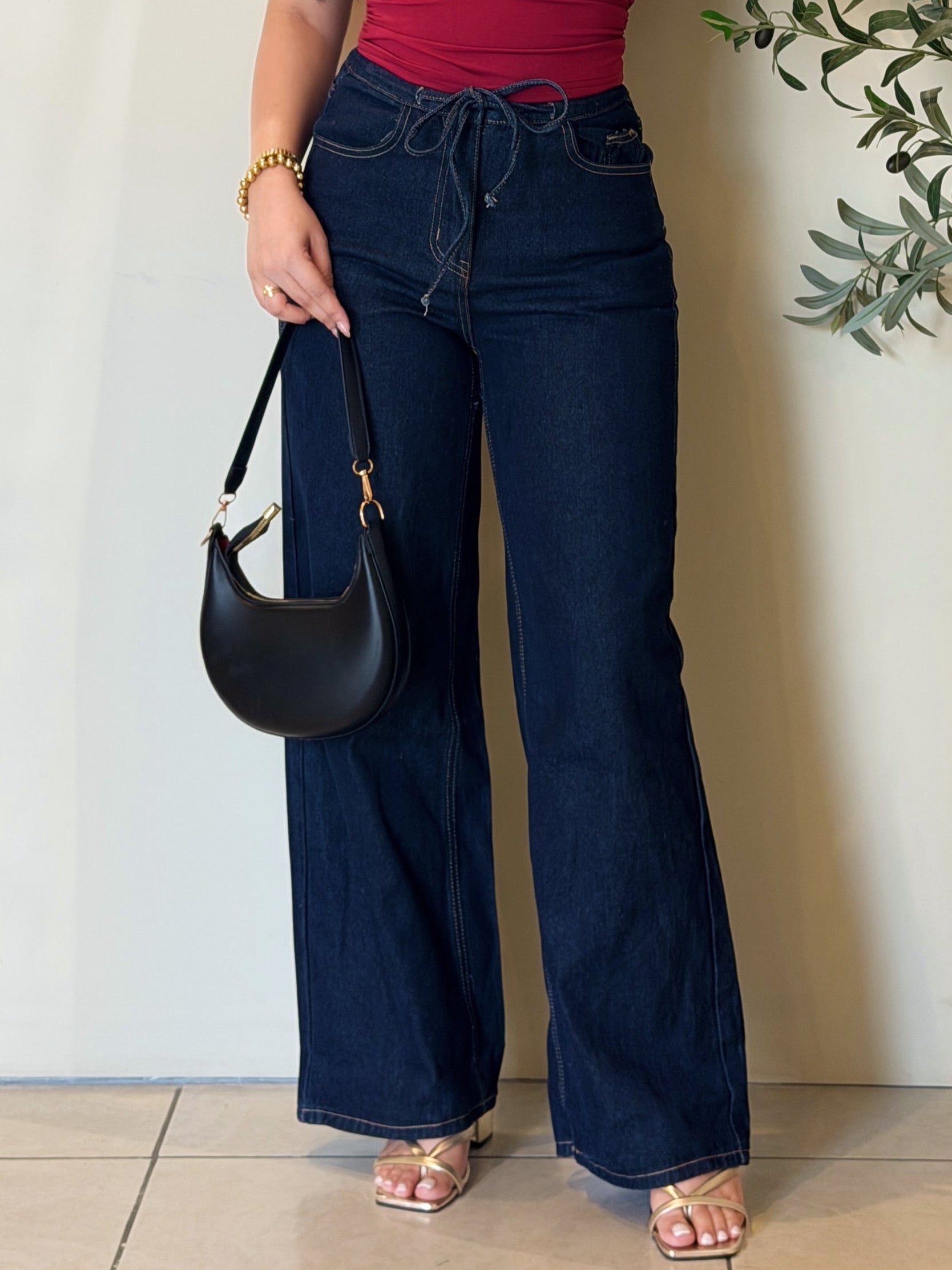 Low rise wide leg