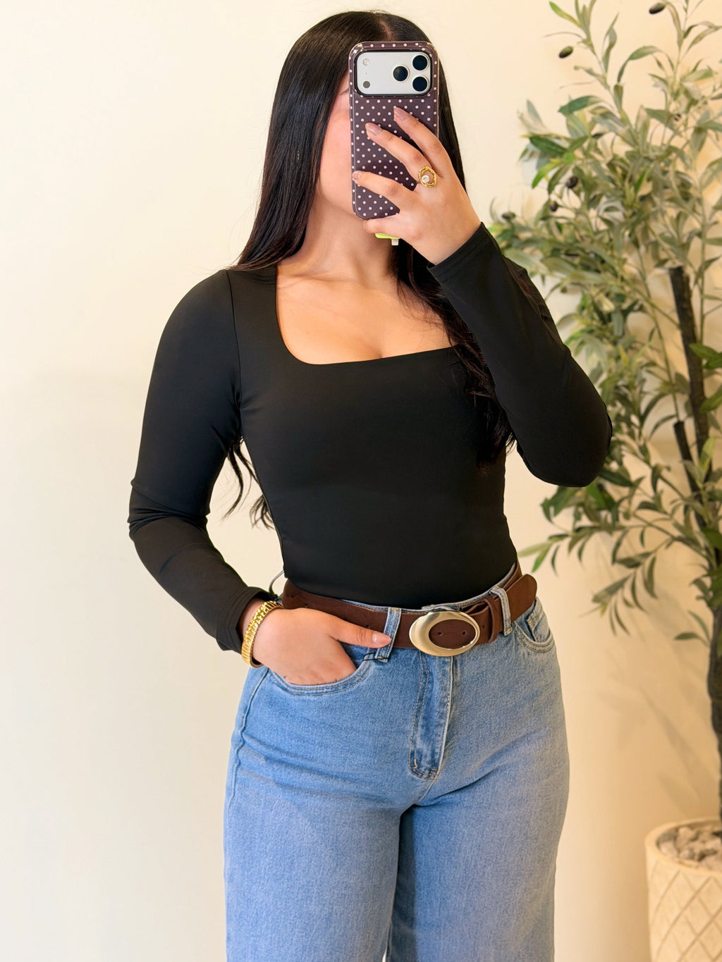 Blusa manga larga básica