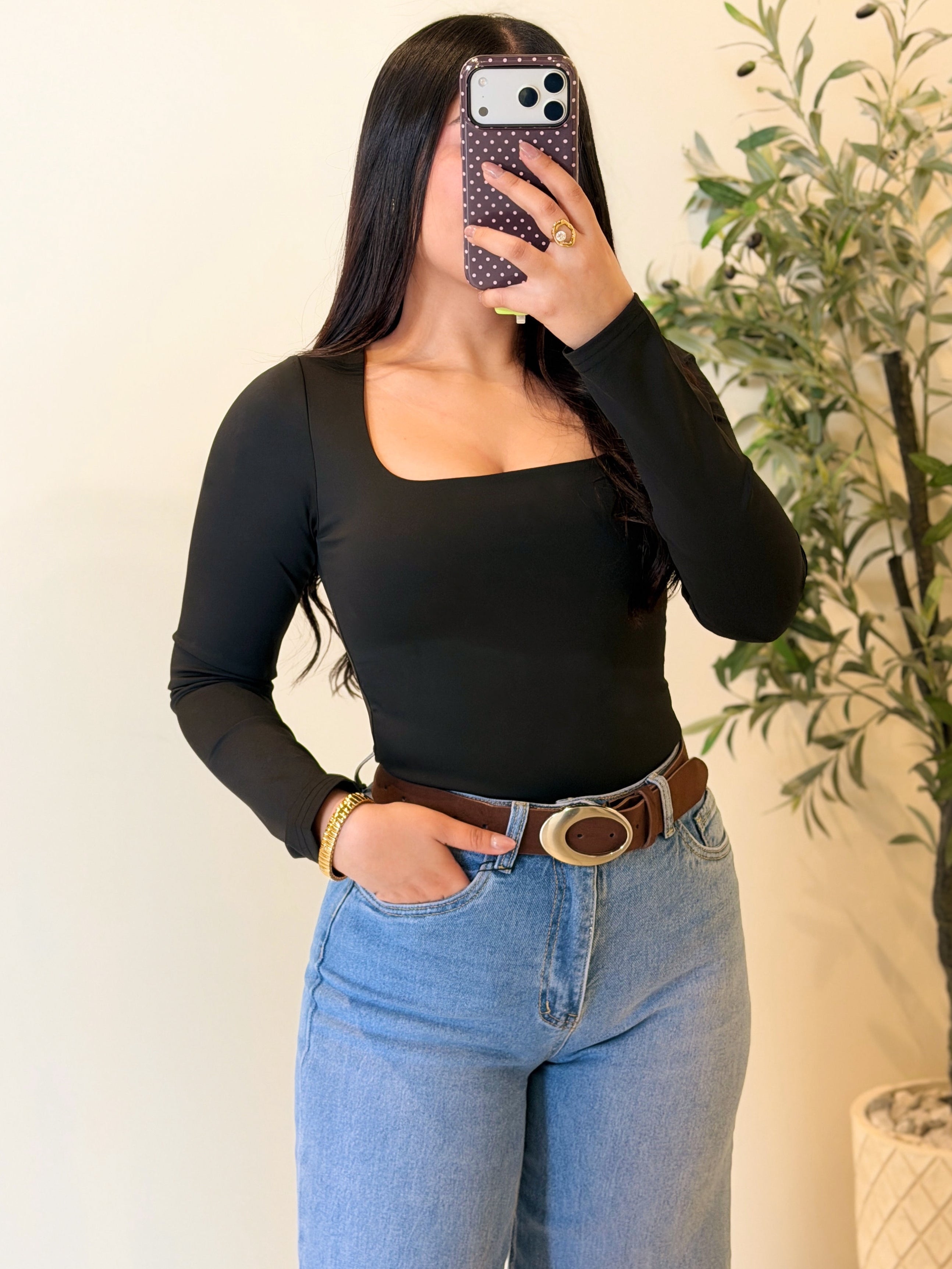 Blusa manga larga básica