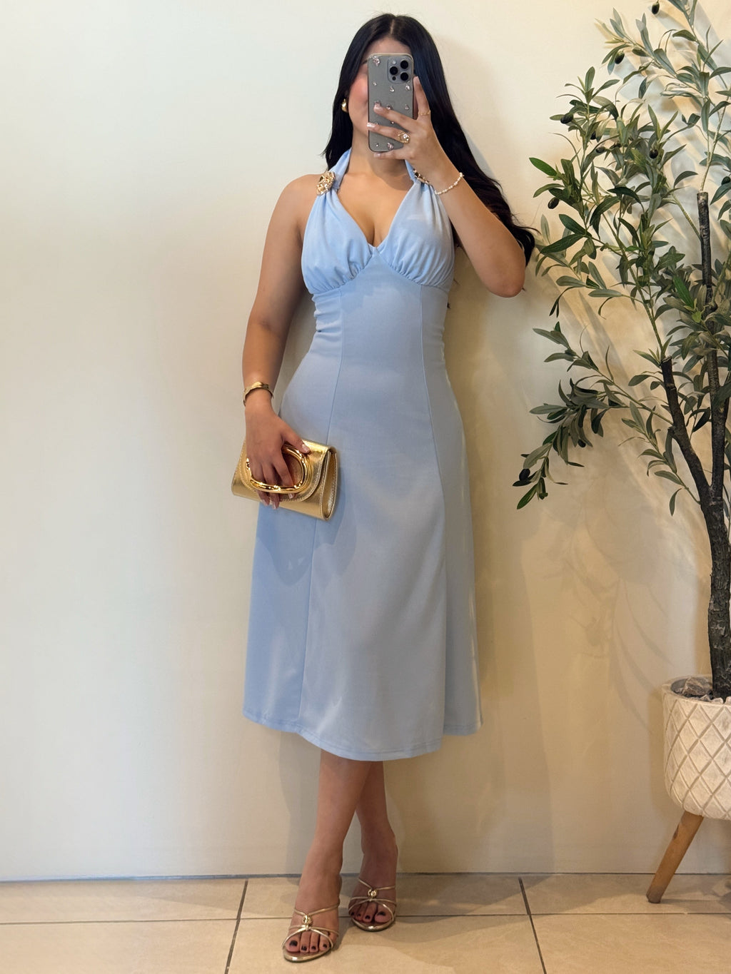 Baby Blue midi Dress