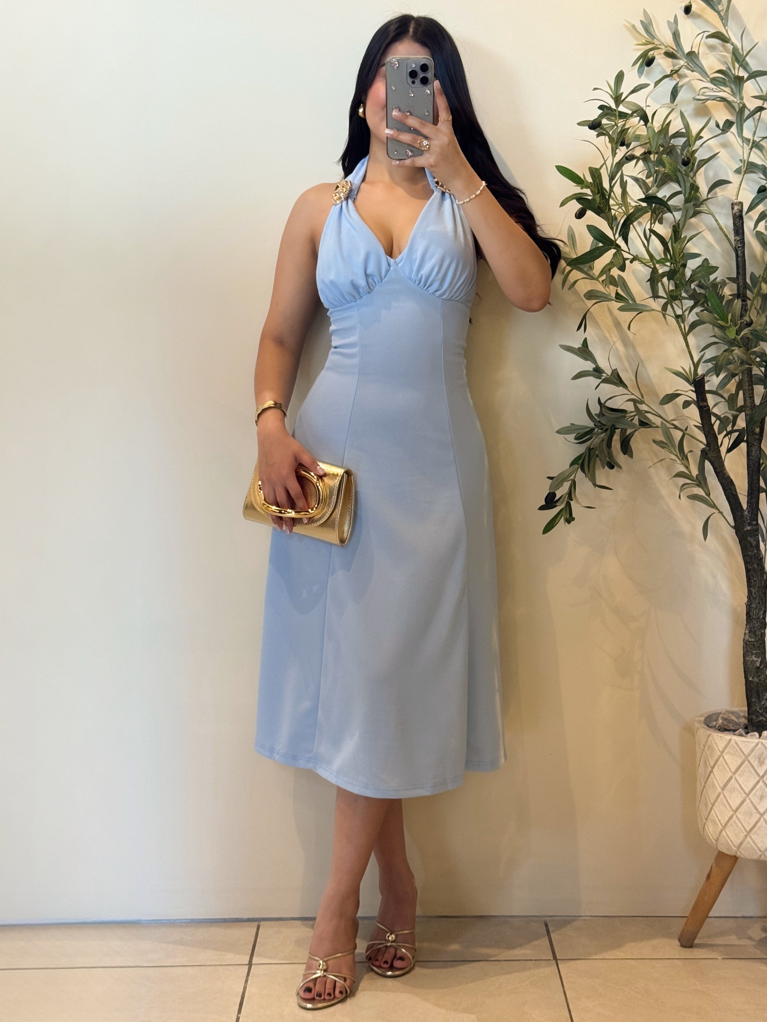 Baby Blue midi Dress