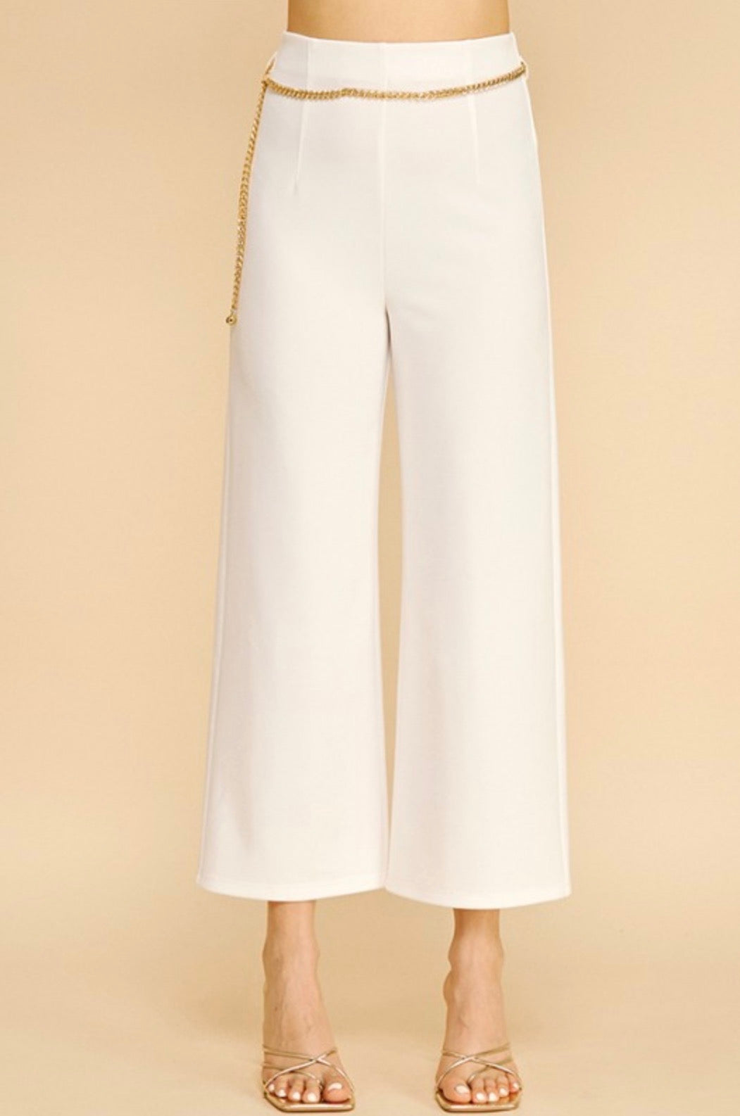 Pantalón de tela con cinturón