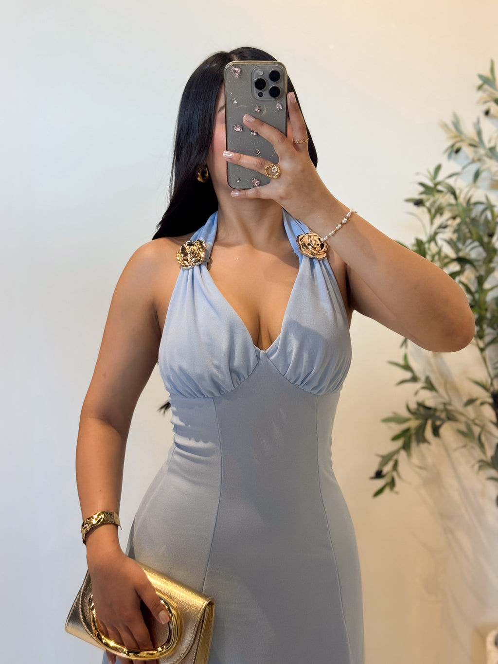 Baby Blue midi Dress