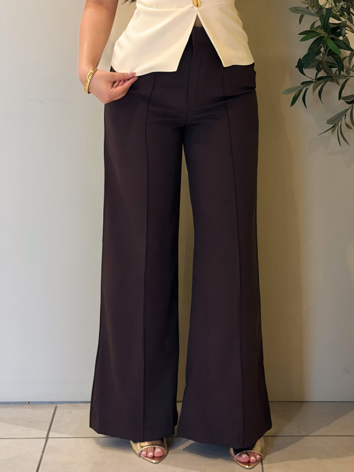 Pantalón de tel Wide Leg