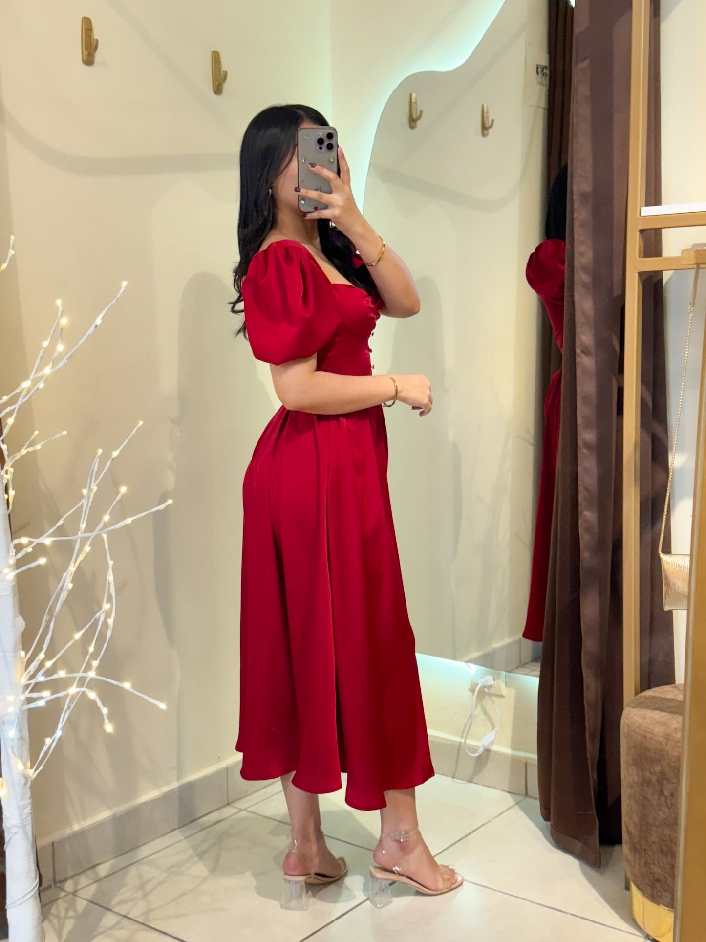 Vestido rojo satin