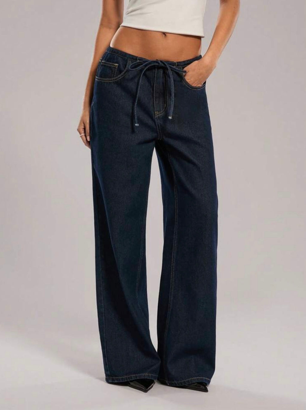 Low rise wide leg