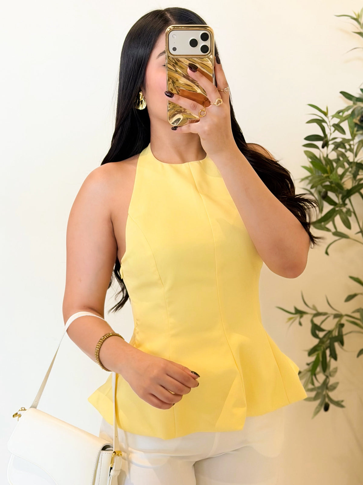 Blusa halter peplum