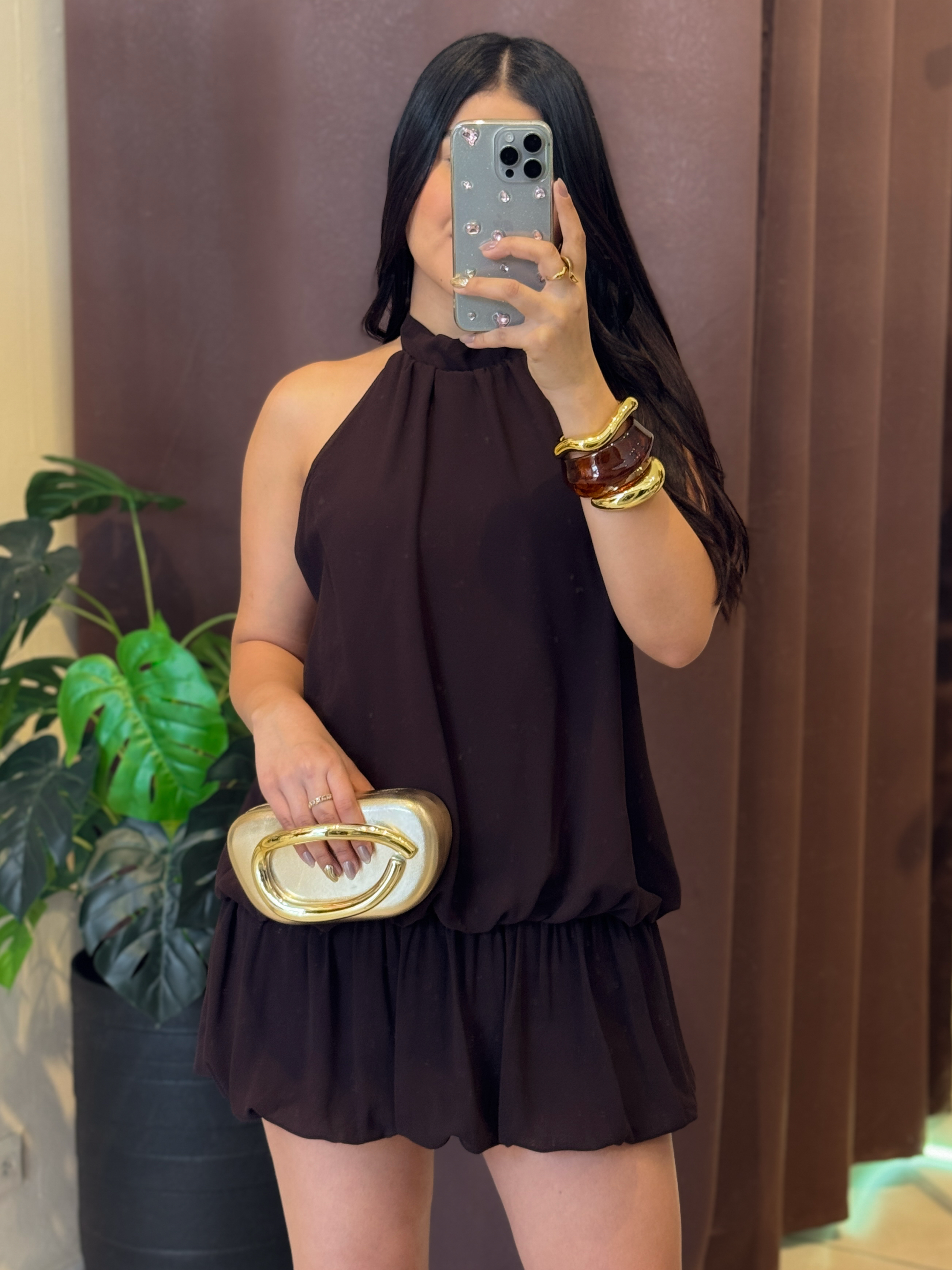 Vestido café flojo