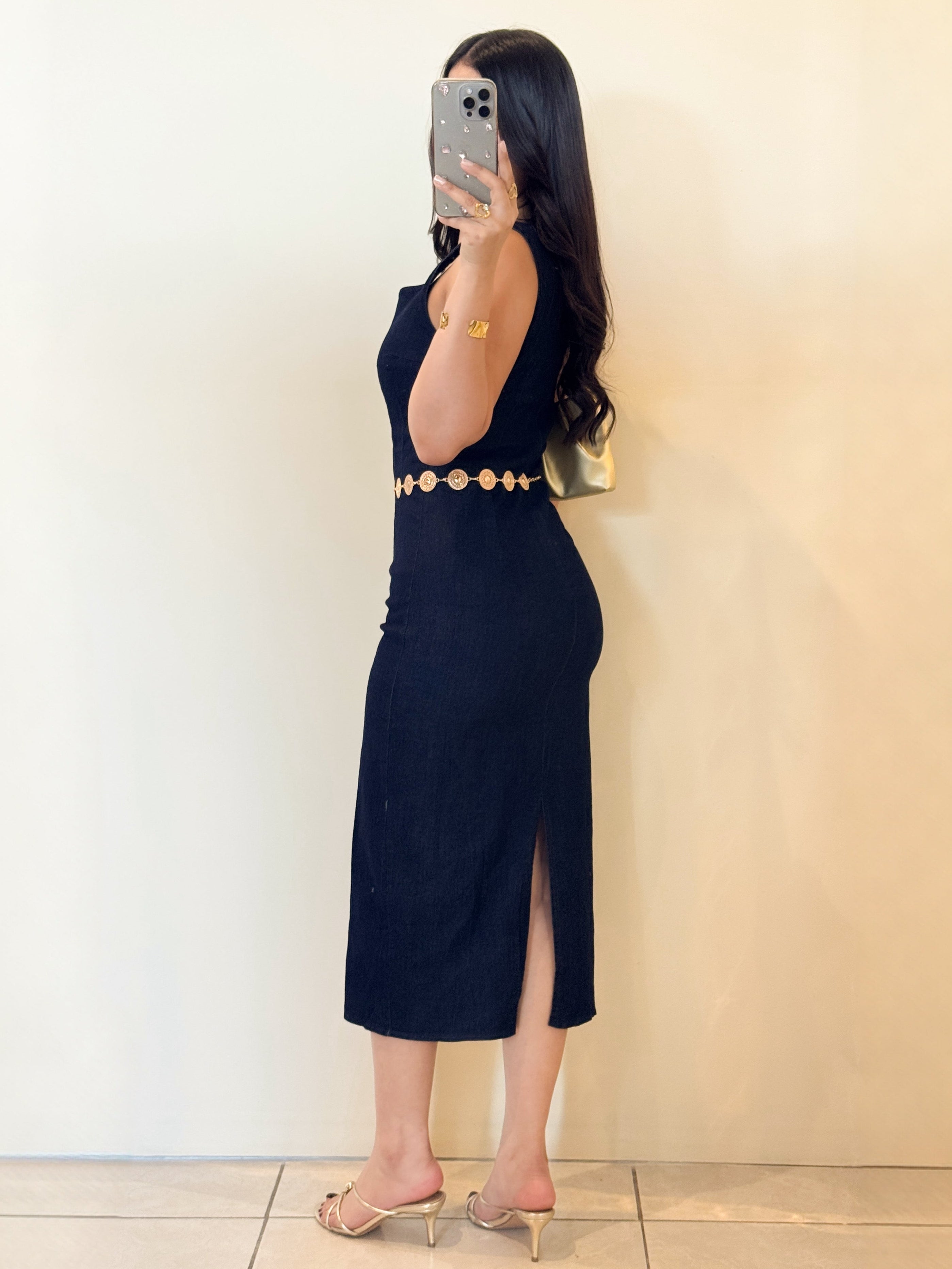 Vestido midi mezclilla