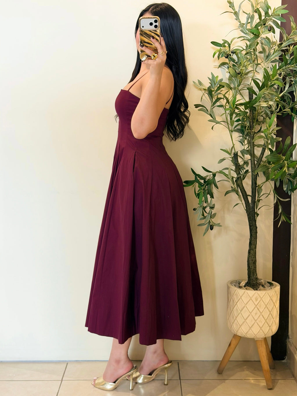 Midi Dress con bolsas a-line