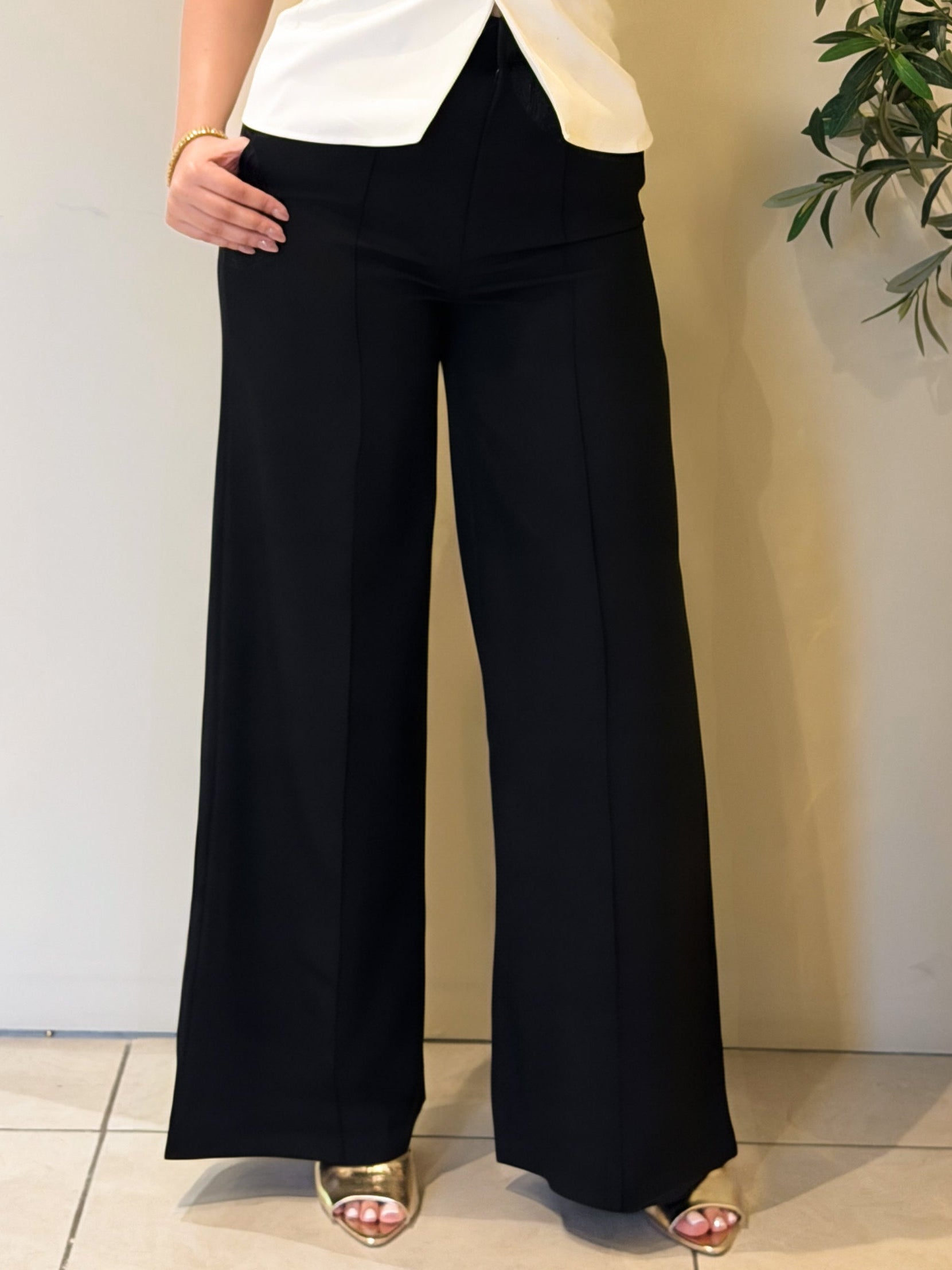 Pantalón de tel Wide Leg