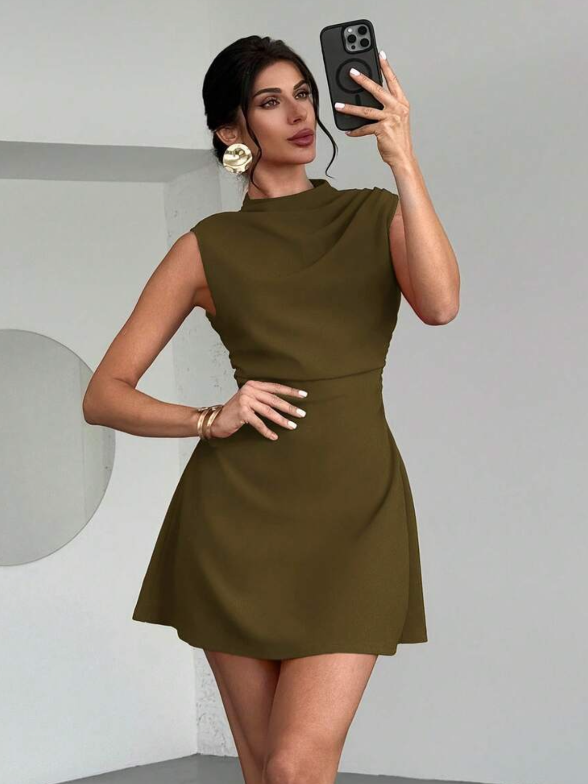 Mini Dress asimétrico olive