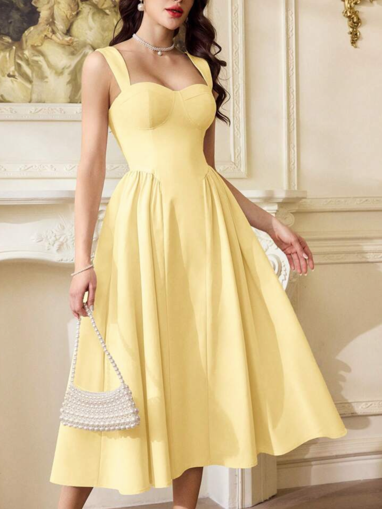 Vestido midi amarillo