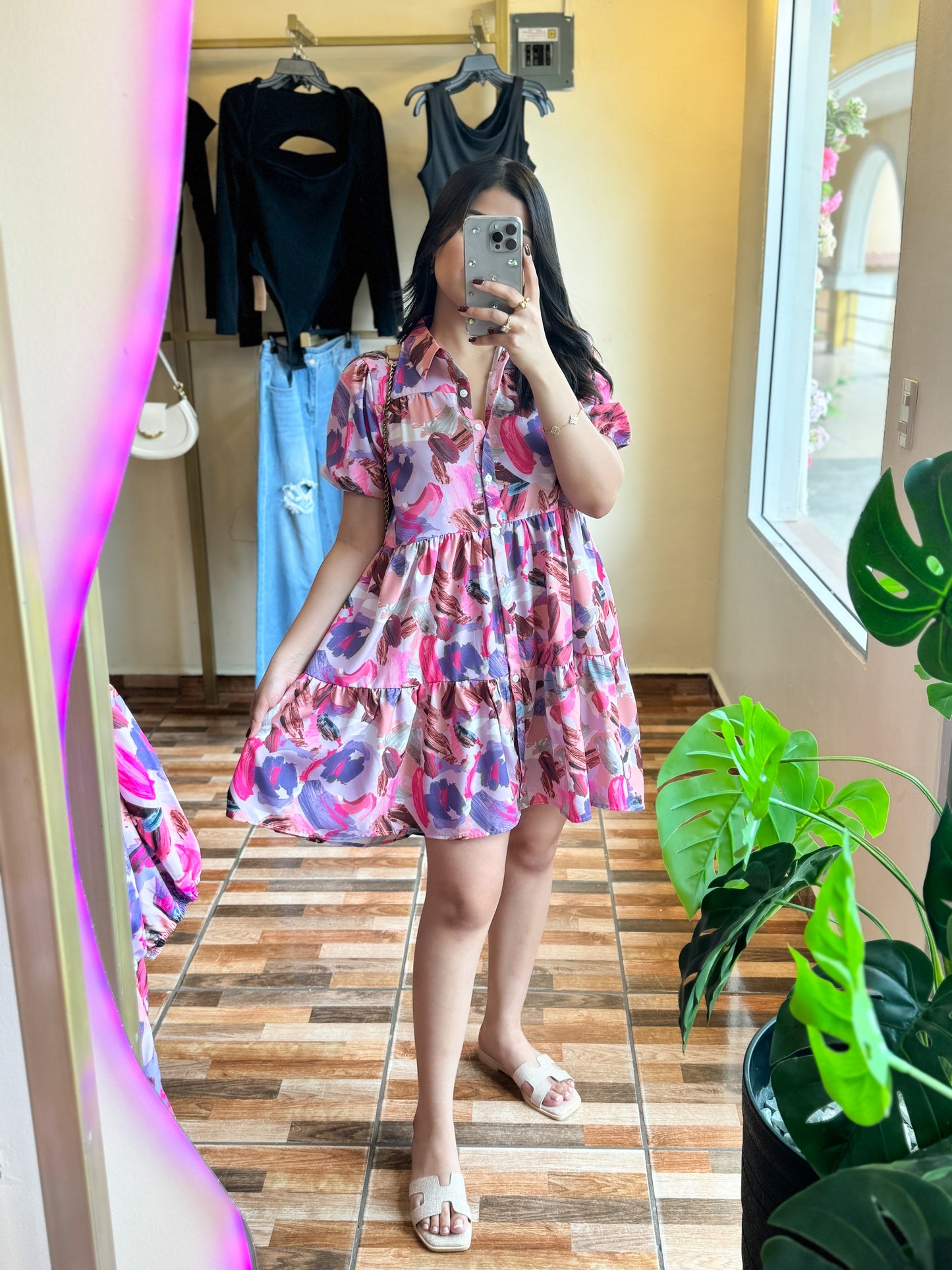 Vestido camisero floral