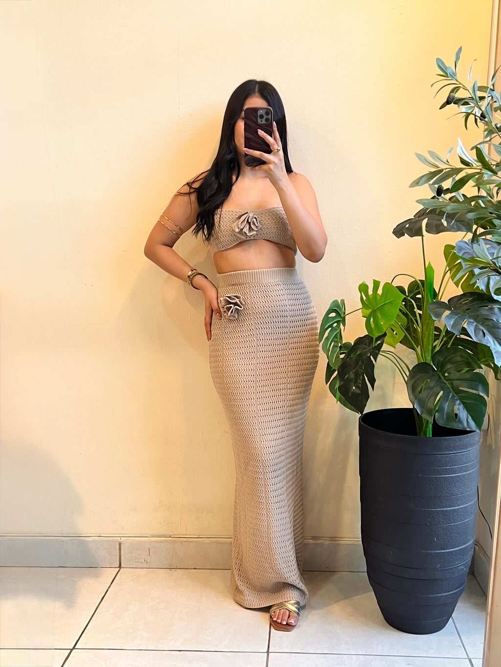 Conjunto top y falda