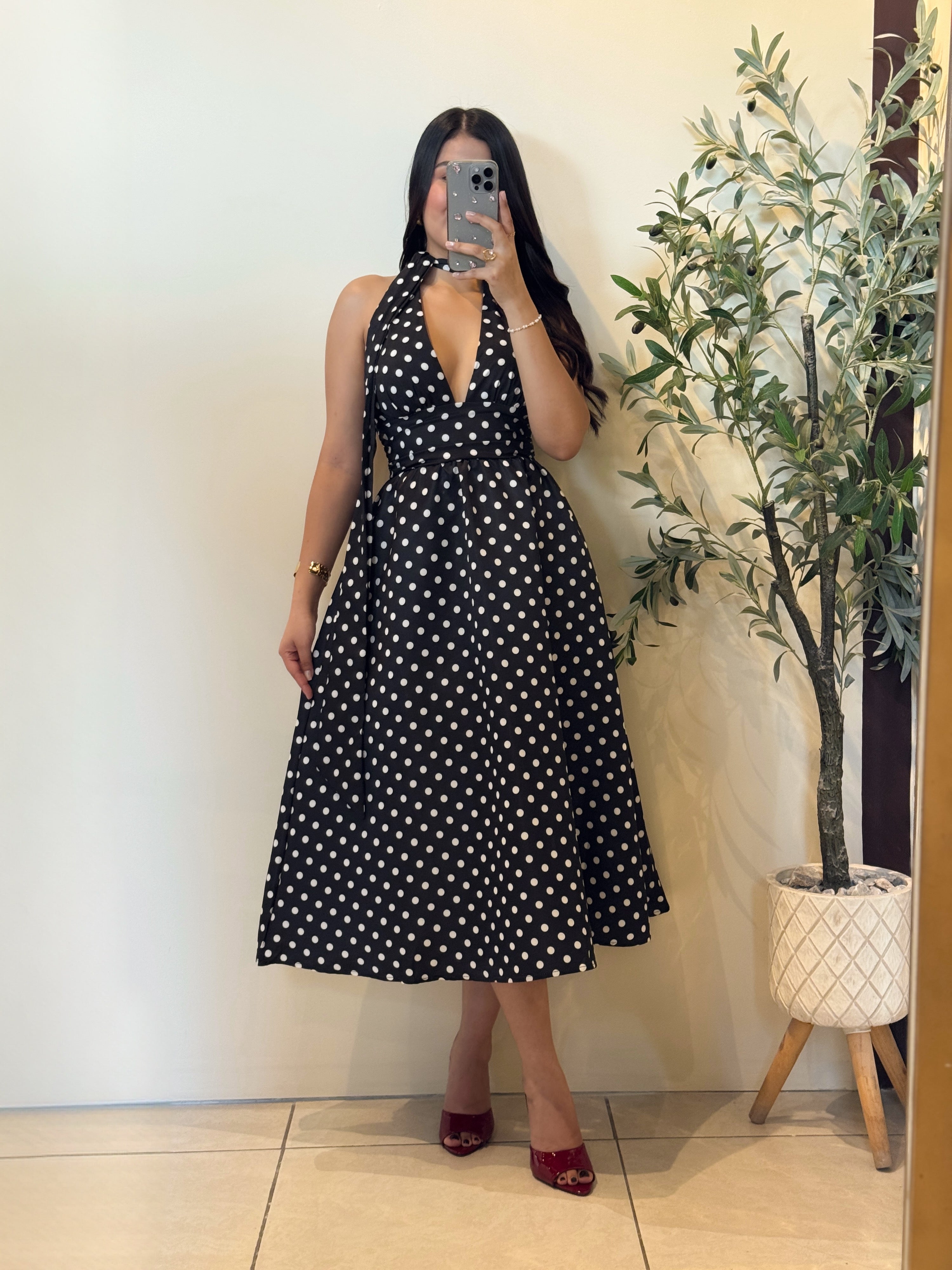 Polka dot midi Dress