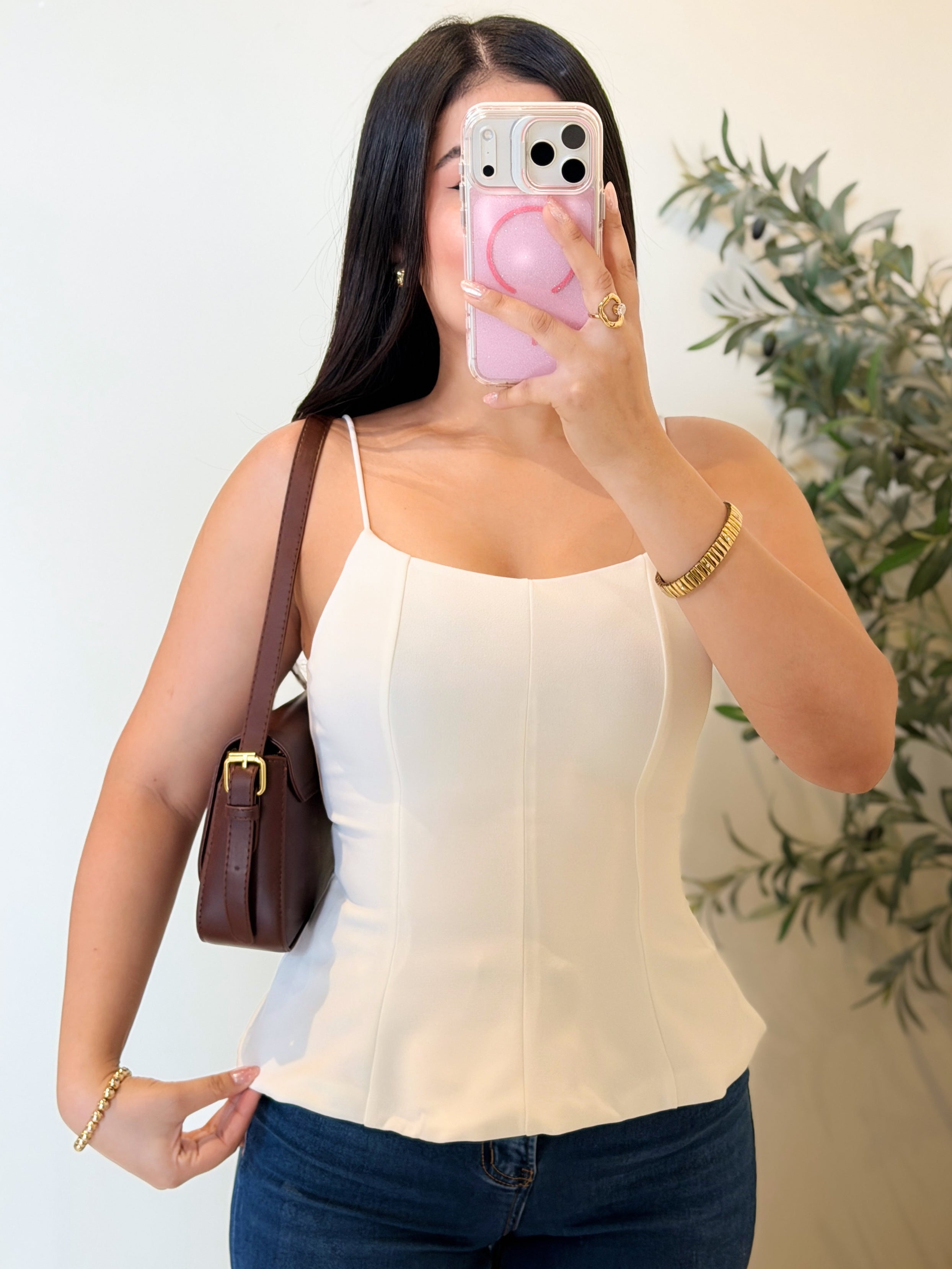 Top de tirantes blanco