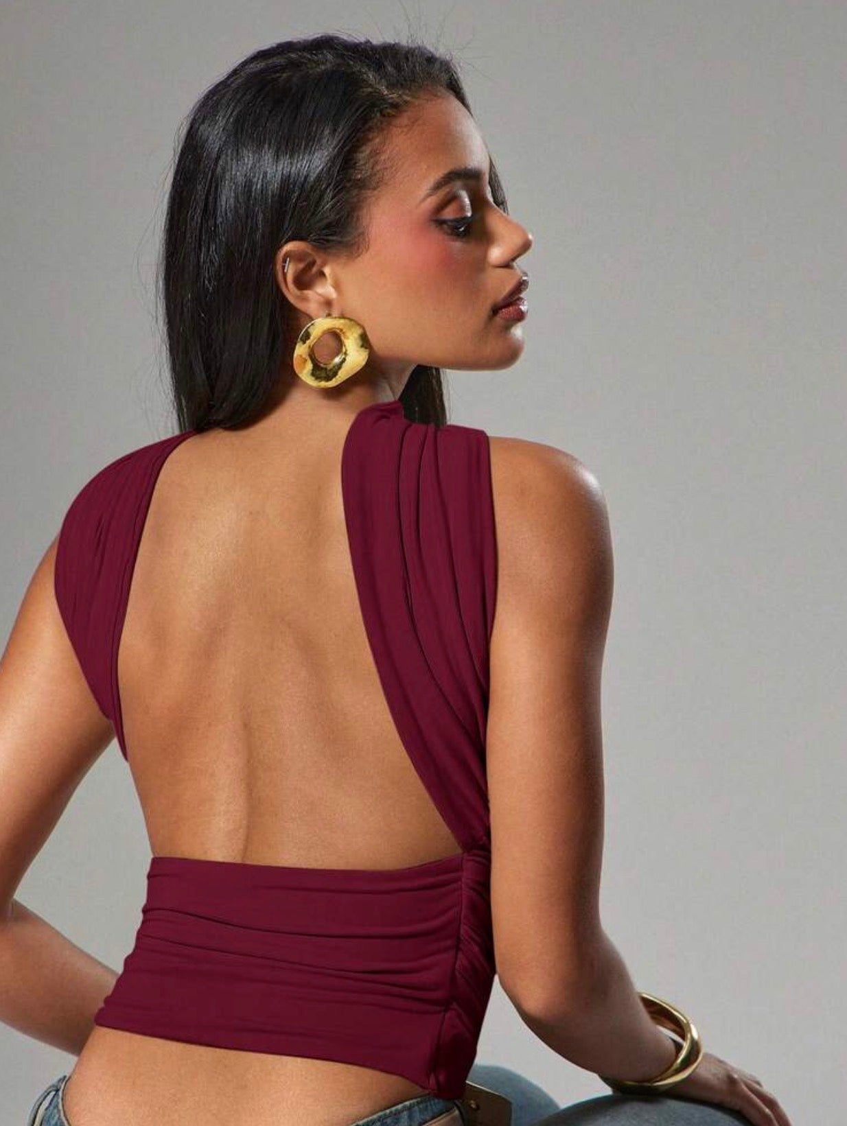 Top halter Borgoña