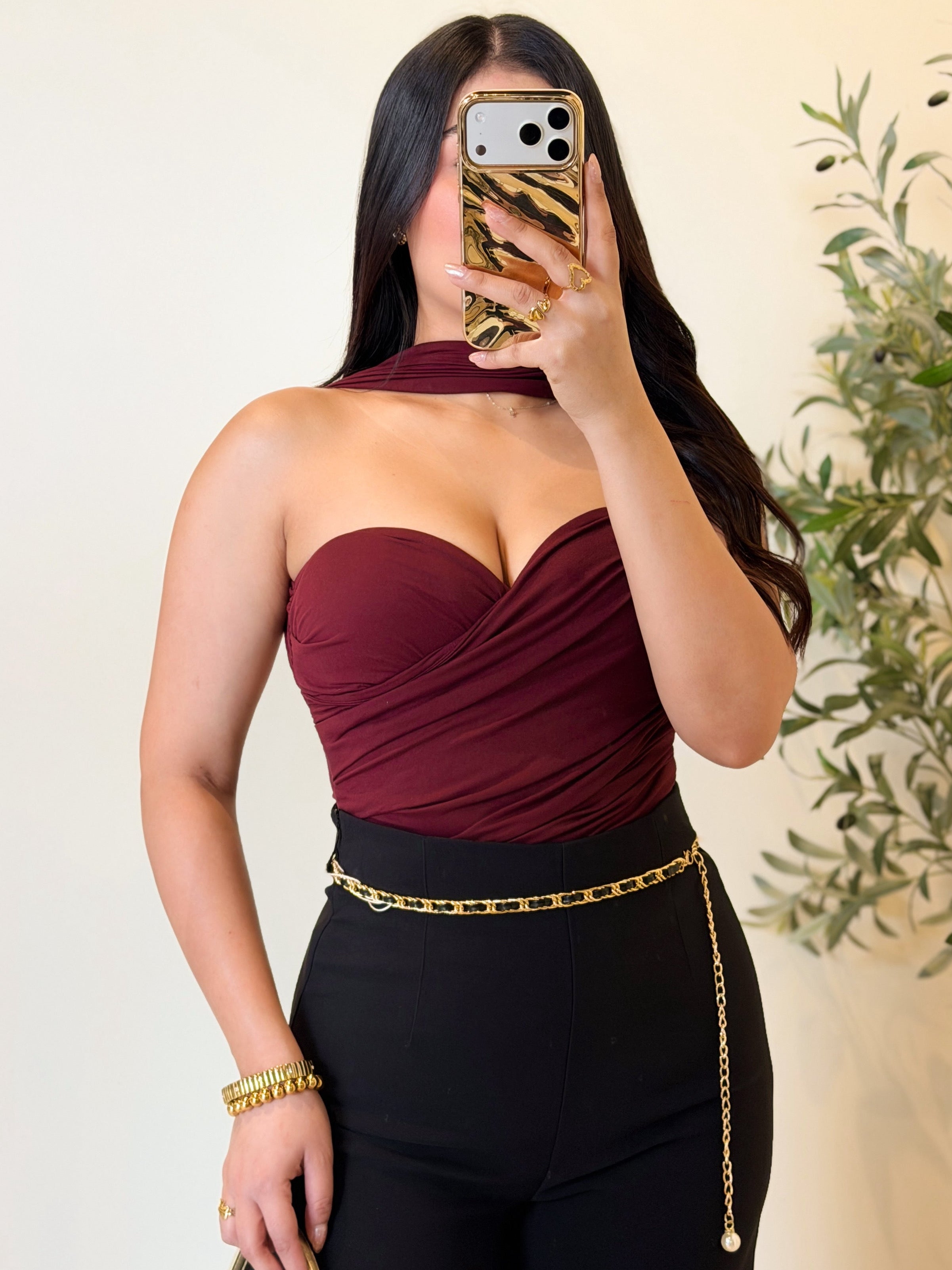 Top halter Borgoña