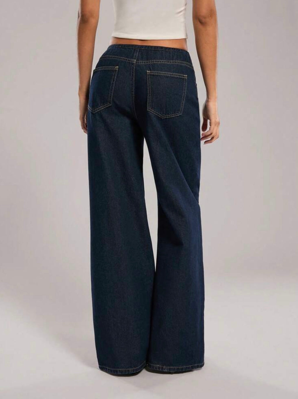 Low rise wide leg