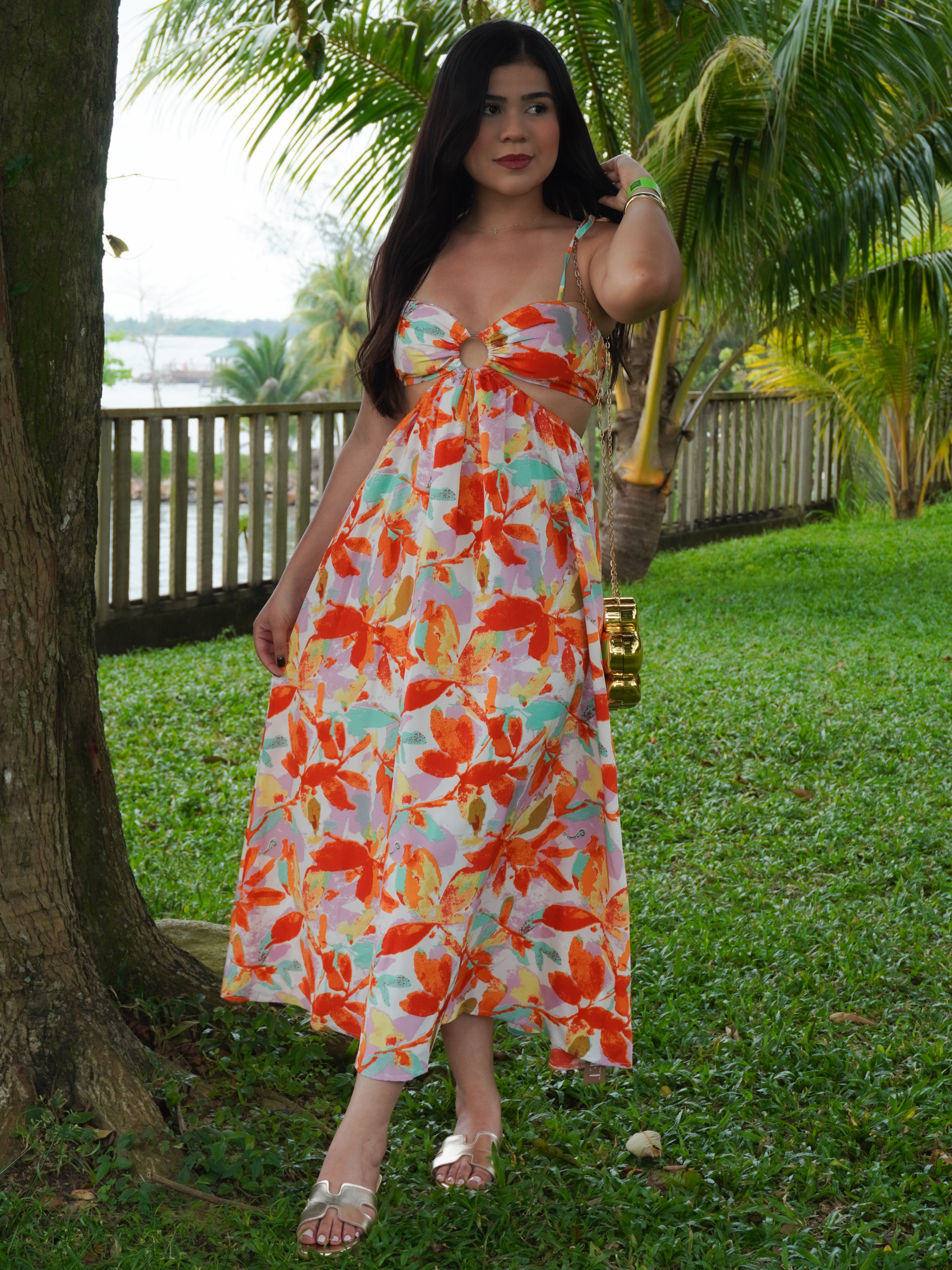 Maxi vestido estampado