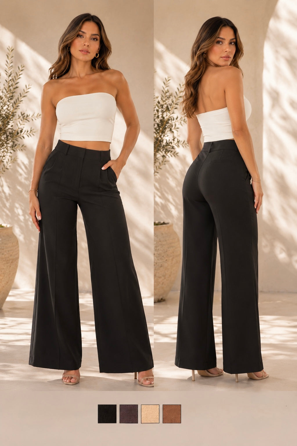 Pantalón de tel Wide Leg
