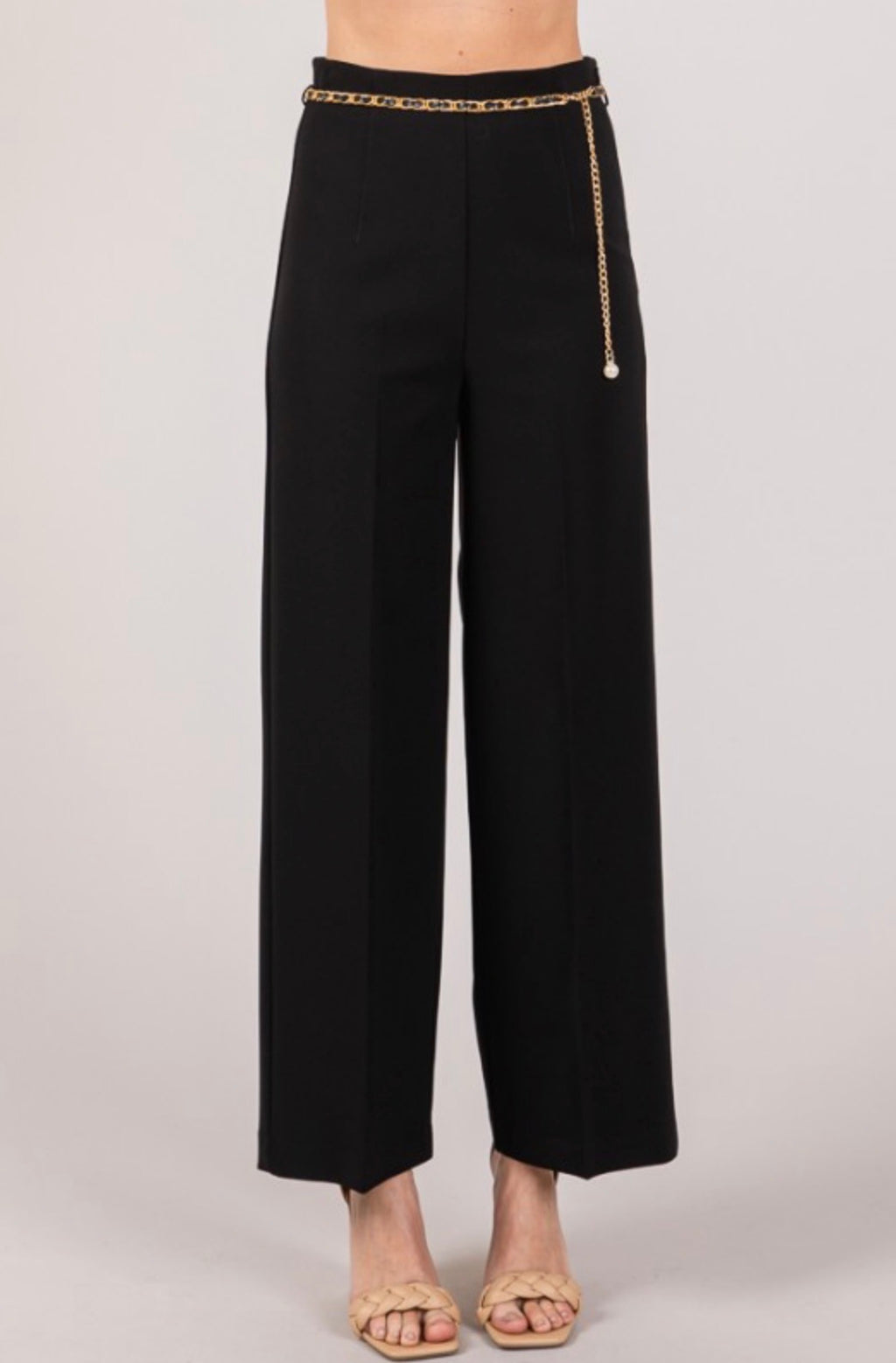 Pantalón de tela con cinturón