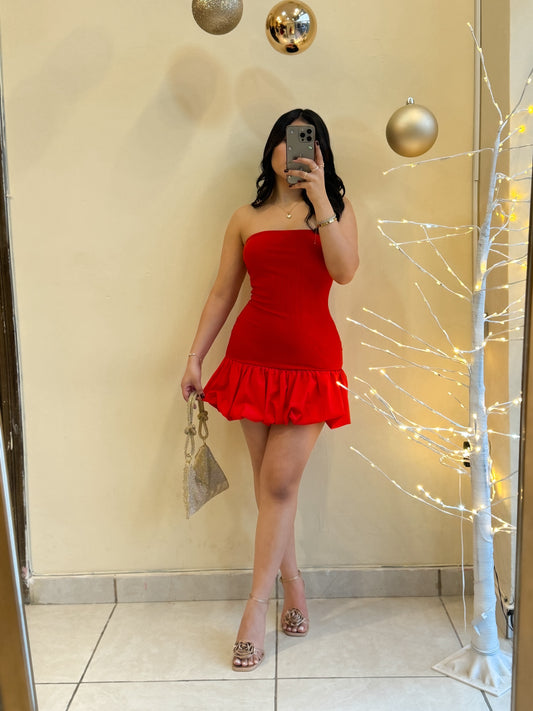 Balloon dress rojo