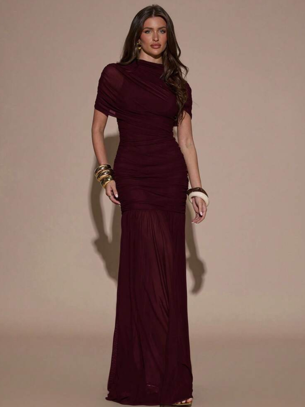 Maxi Dress gala Borgoña