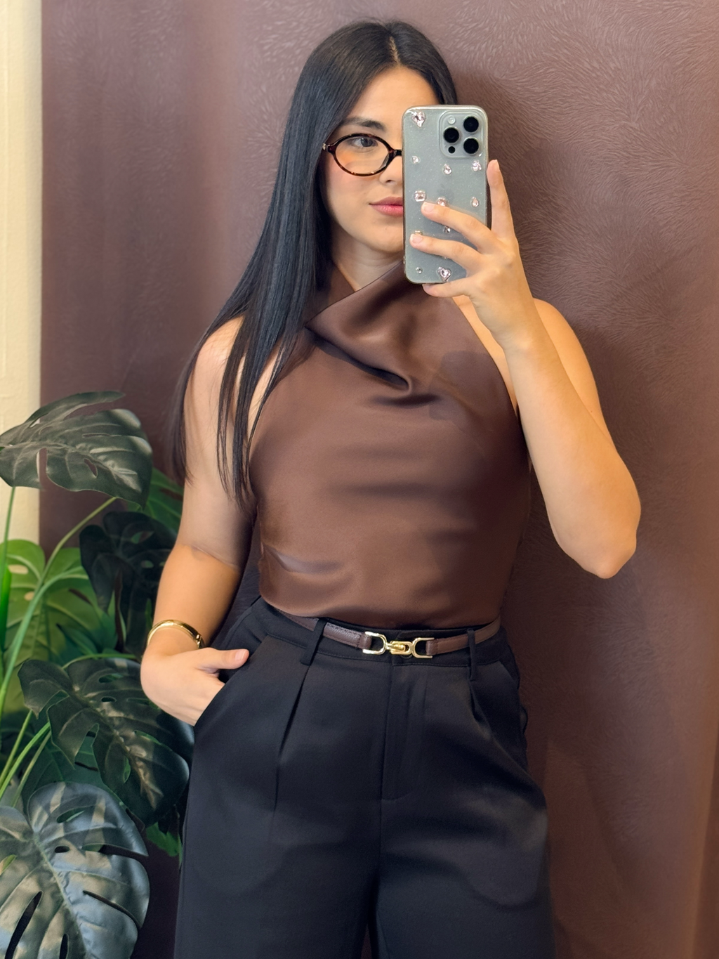 Blusa satinada