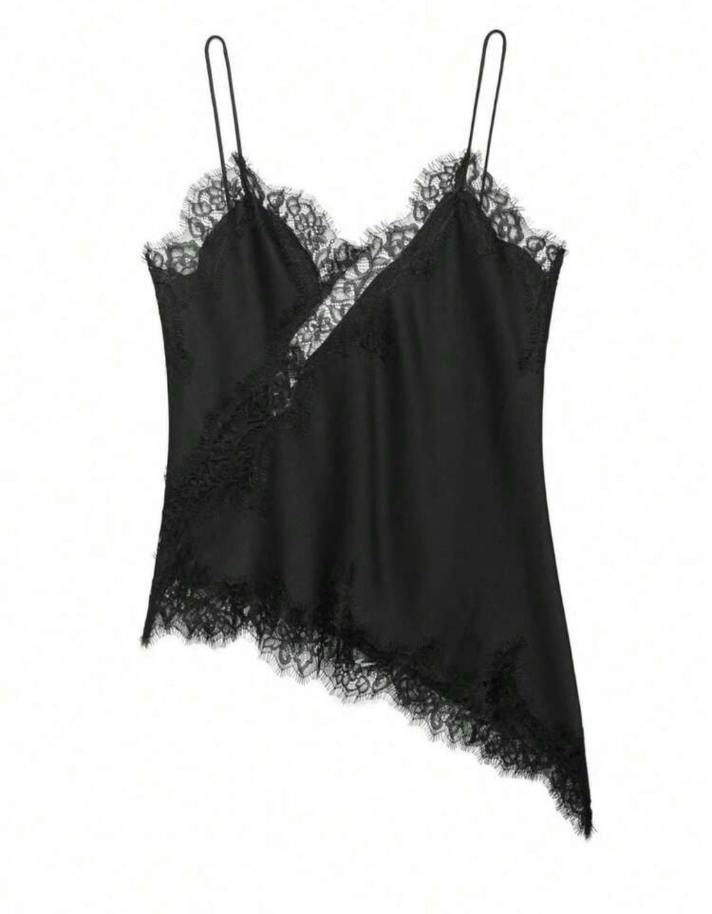 Blusa satinada con encaje