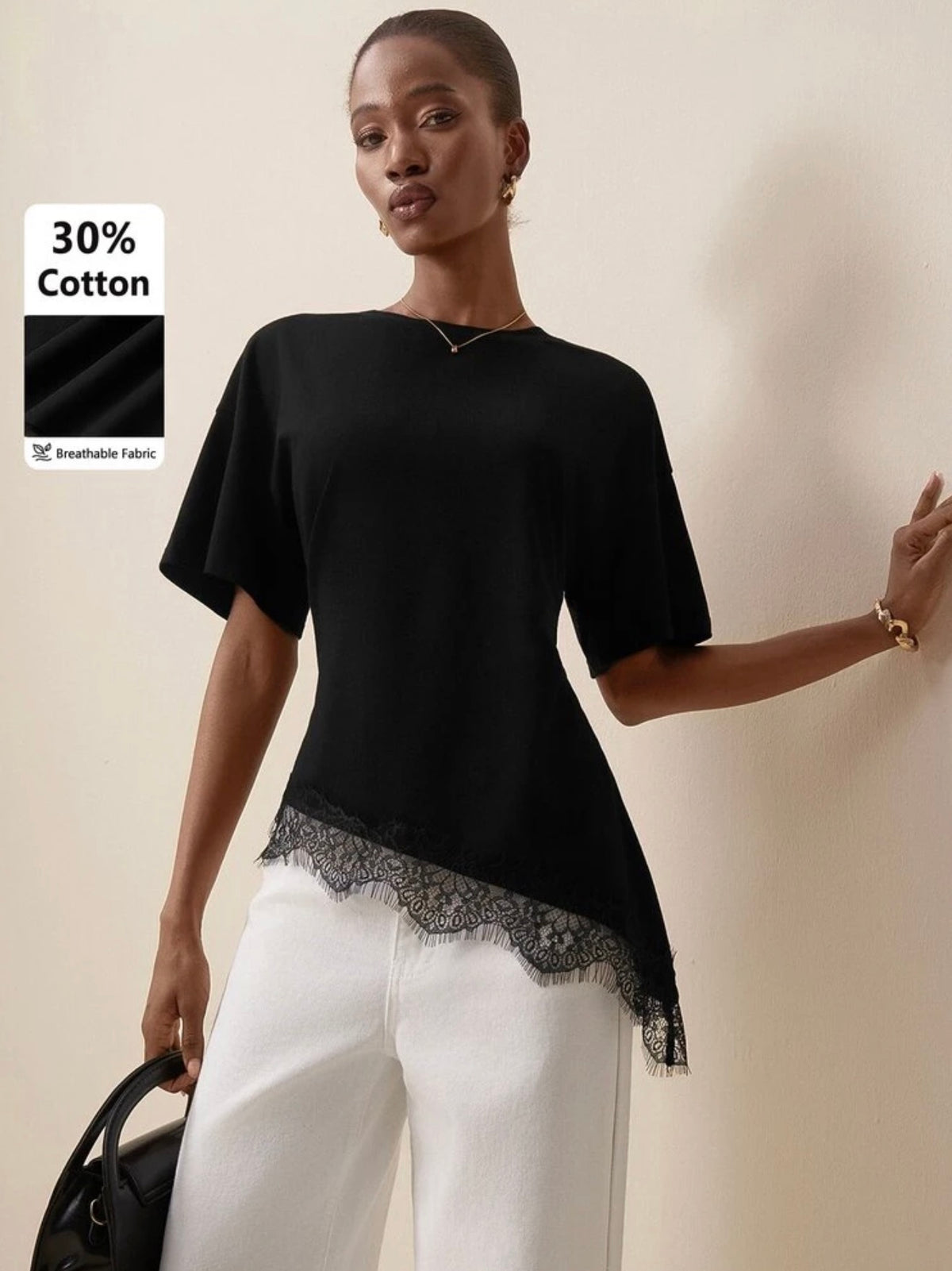 Camisa encaje negra