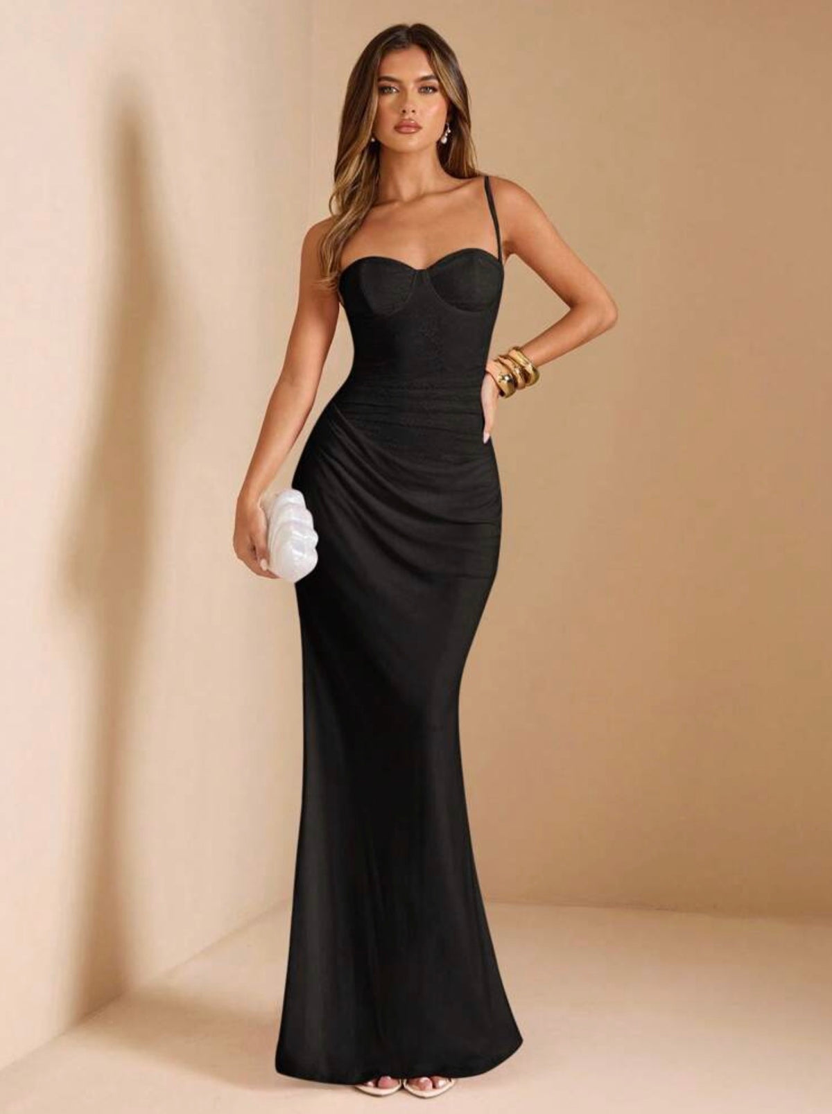 Maxi vestido negro bustier