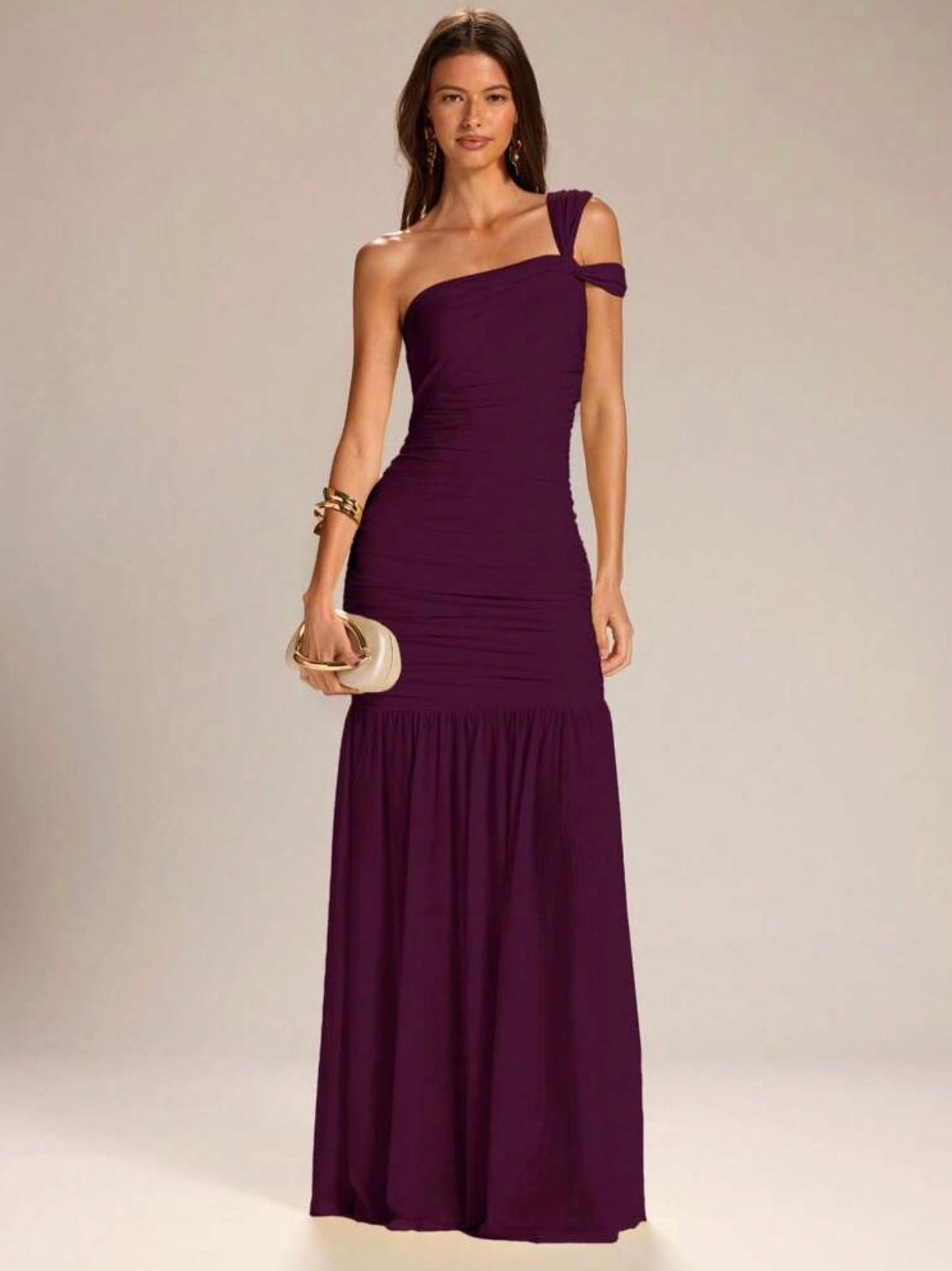 Maxi vestido granate