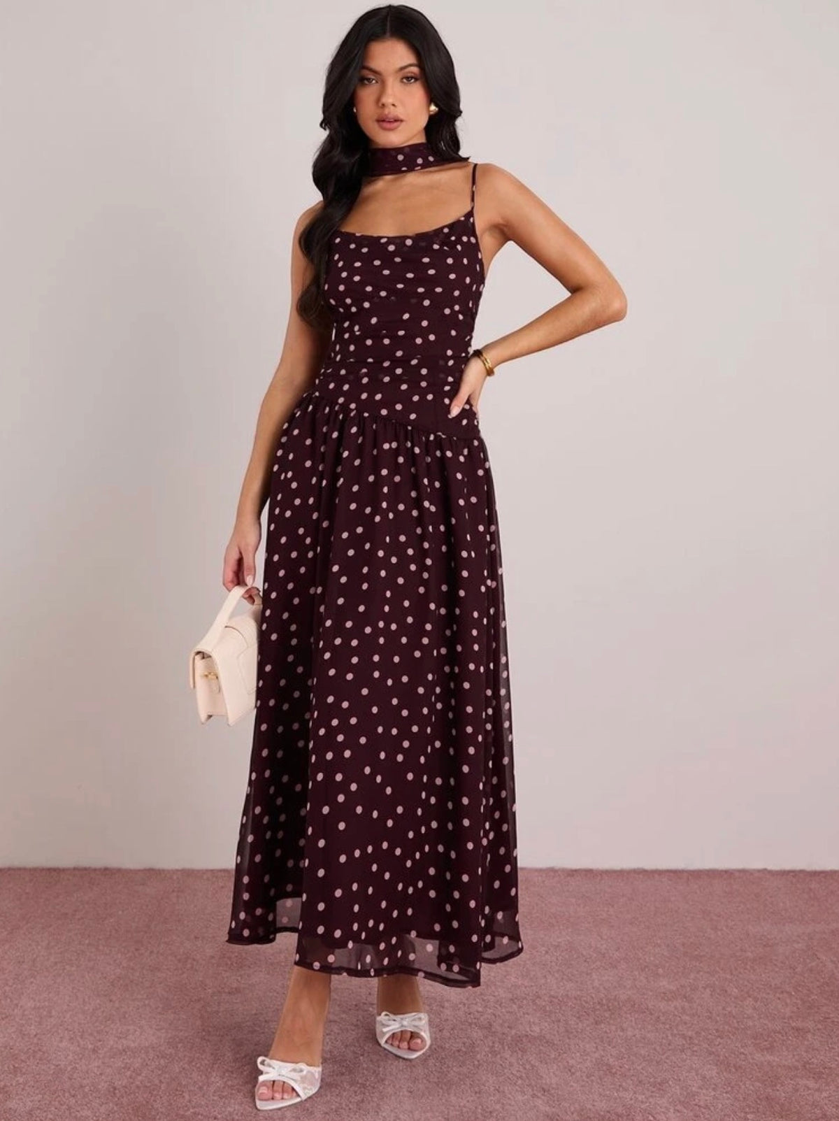 Vestido midi polka dot